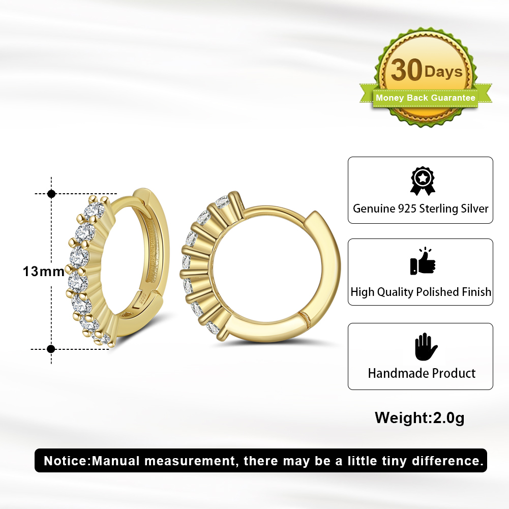 1 Pair Modern Style Classic Style Circle Polishing Plating Inlay Sterling Silver Zircon 14k Gold Plated Rose Gold Plated White Gold Plated Earrings display picture 9