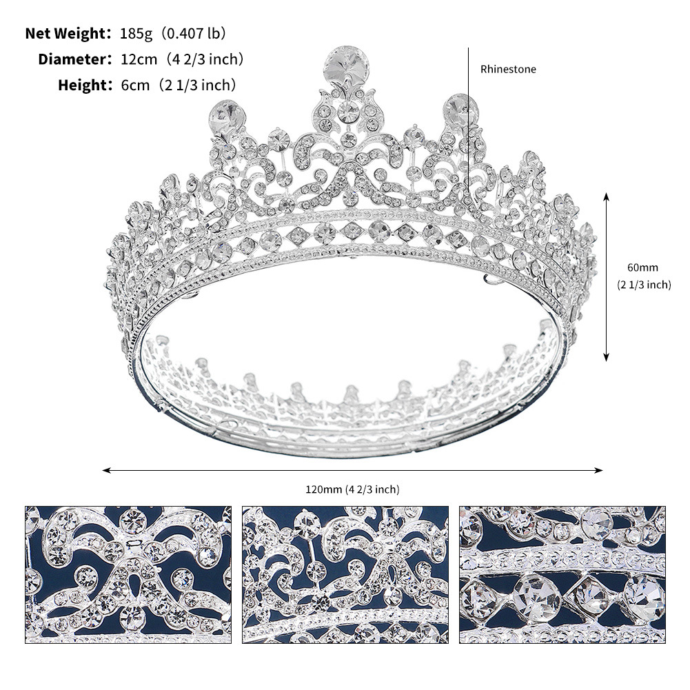 Women's Retro Shiny Crown Alloy Plating Hollow Out Inlay Rhinestones Crown display picture 4