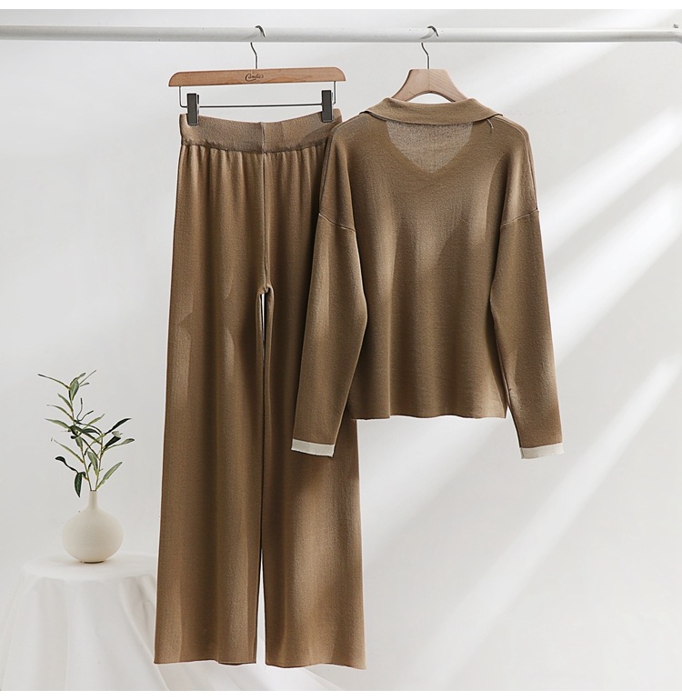 School Outdoor Daily Women's Simple Style Simple Solid Color Rayon Spandex Polyester Elastic Waist Washed Pants Sets Pants Sets display picture 5