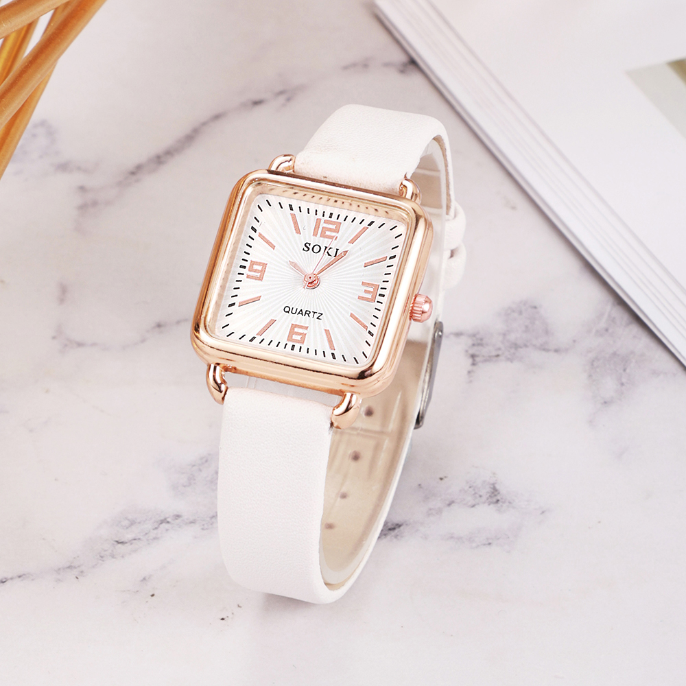 Lady Solid Color Buckle Quartz Women's Watches display picture 3