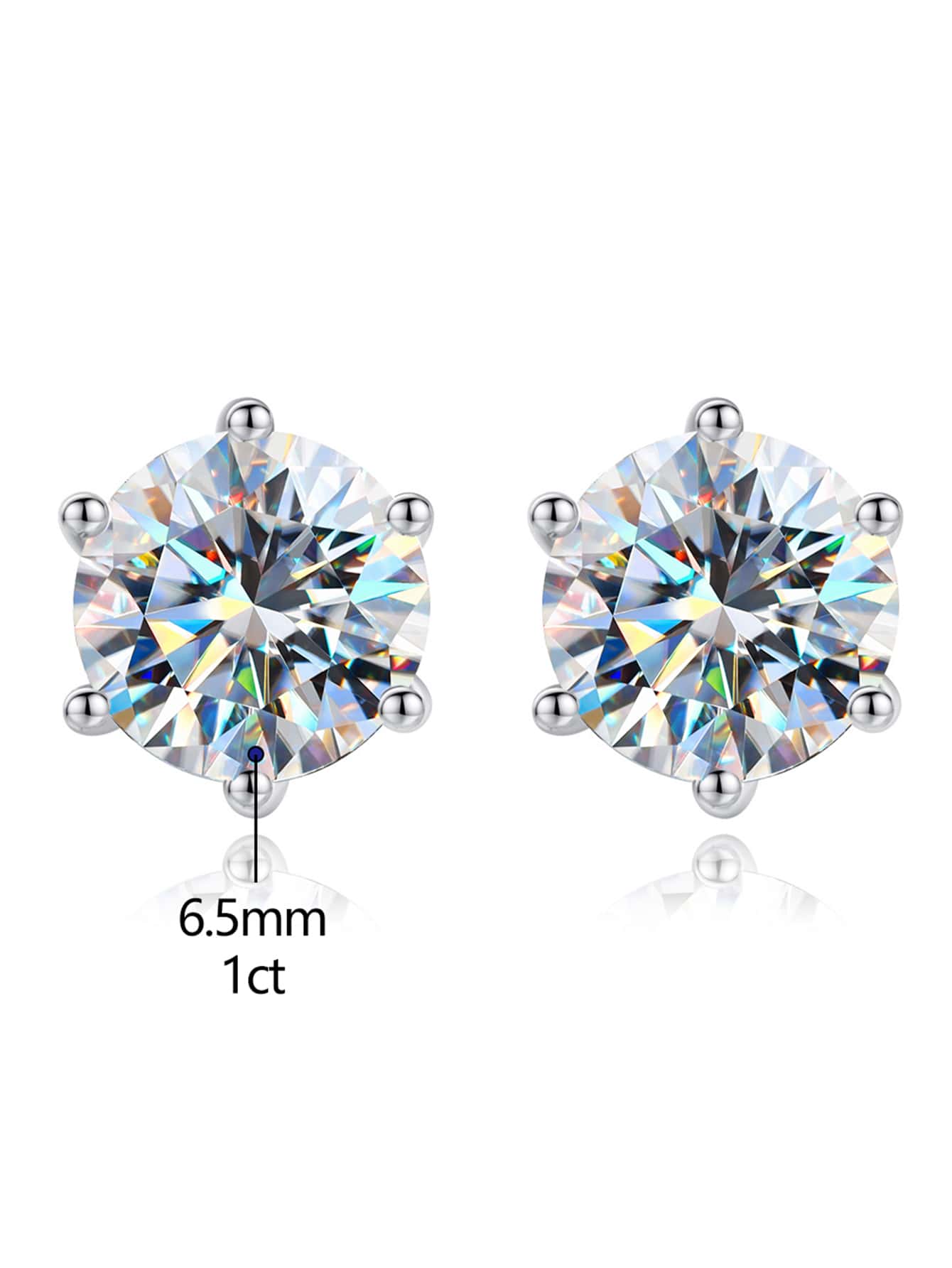 Shiny Geometric Sterling Silver Gra Inlay Moissanite Ear Studs display picture 1