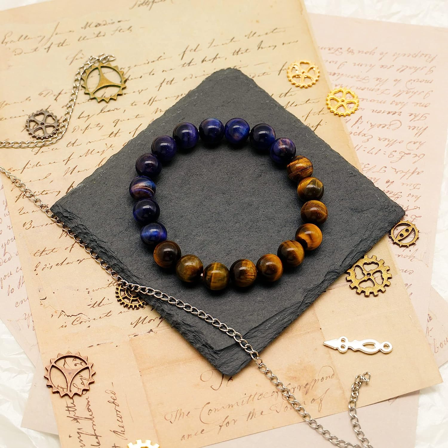 Casual Color Block Natural Stone Beaded Unisex Bracelets display picture 7