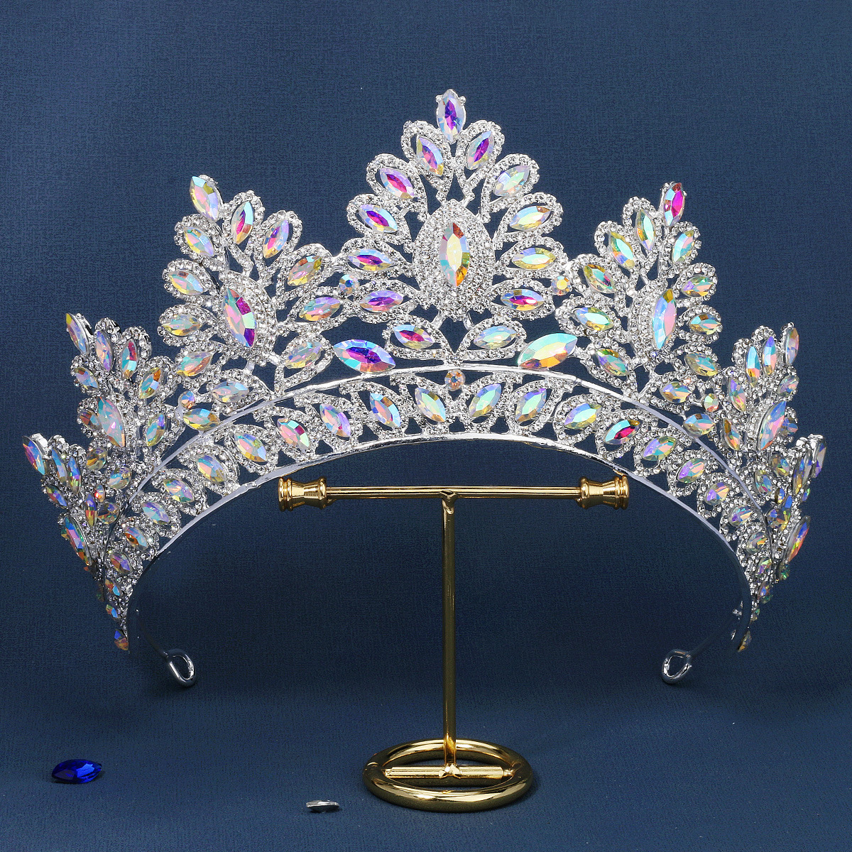 Brillant Ovale Alliage Placage Incruster Strass Couronne display picture 2
