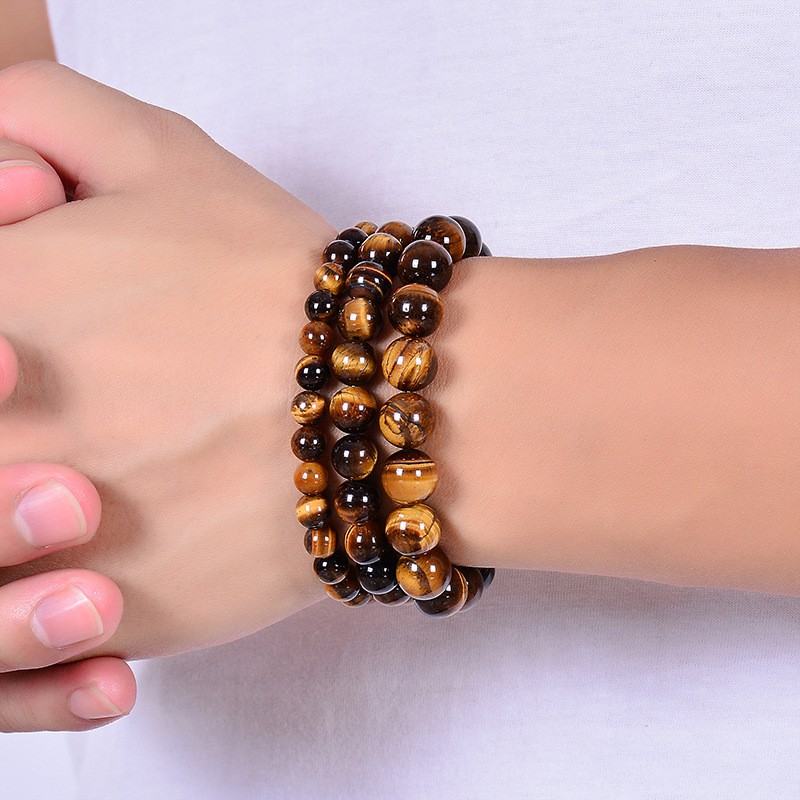 Casual Simple Style Gradient Color Natural Stone Beaded Men's Bracelets display picture 1