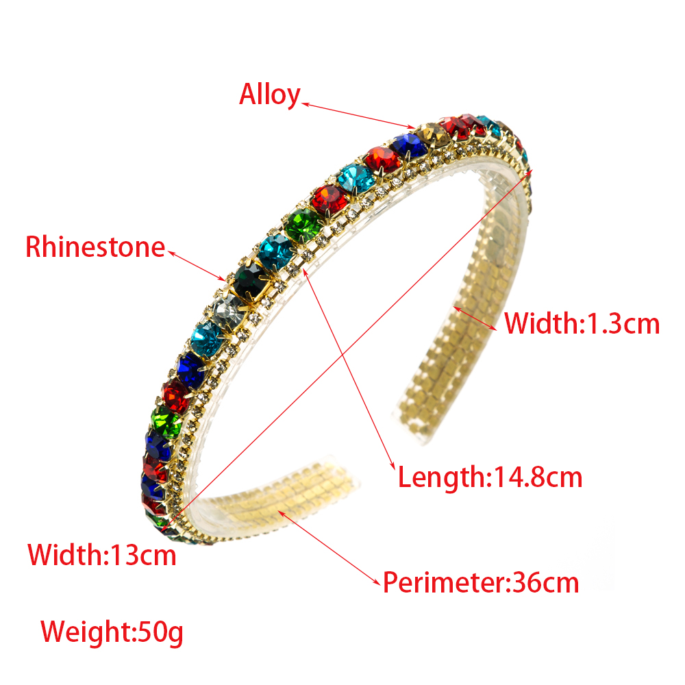 Elegant Luxurious Colorful Alloy Inlay Rhinestones Hair Band display picture 1