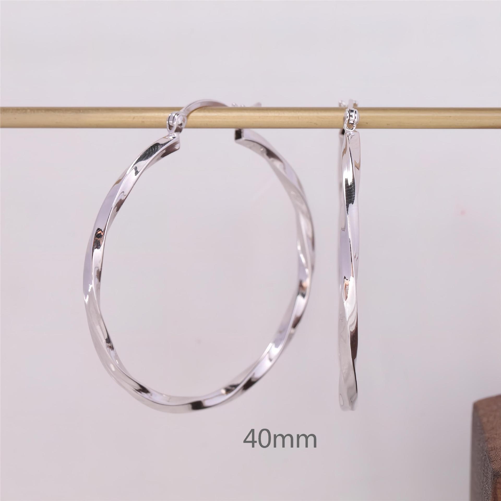 1 Paar Einfacher Stil Kreis Überzug Sterling Silber Ohrringe display picture 9