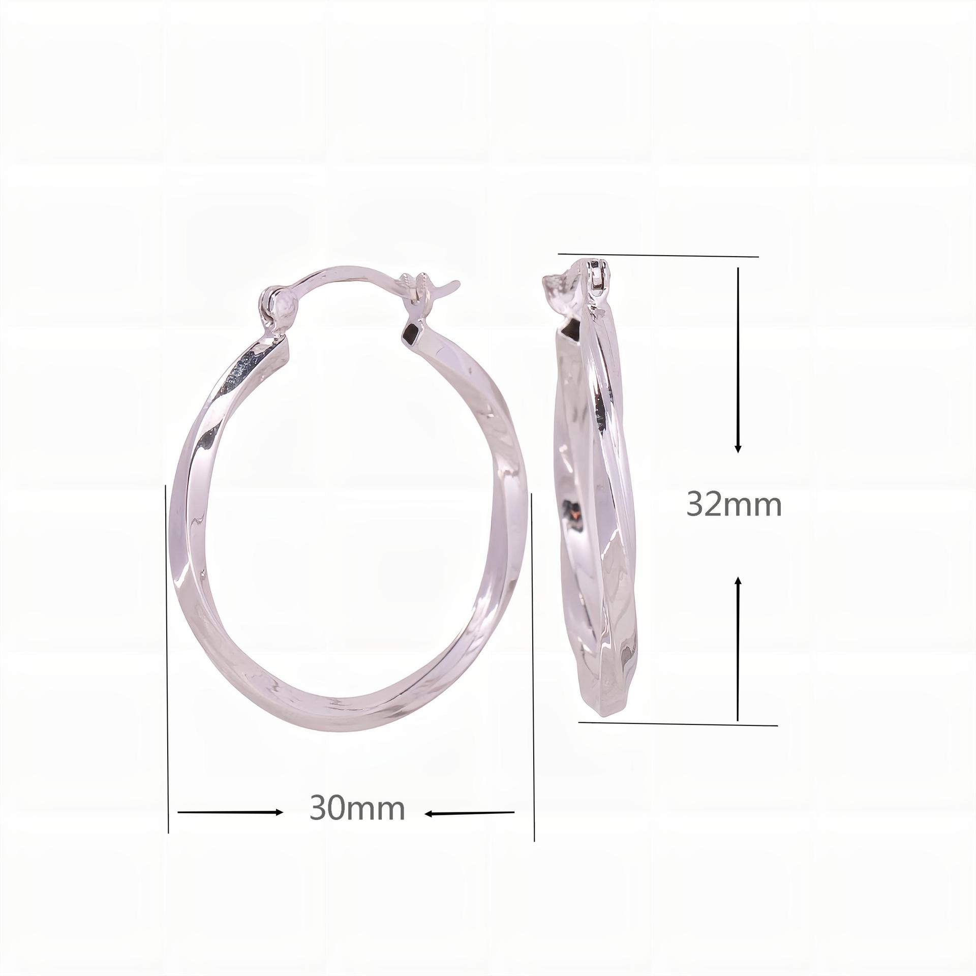 1 Paar Einfacher Stil Kreis Überzug Sterling Silber Ohrringe display picture 15