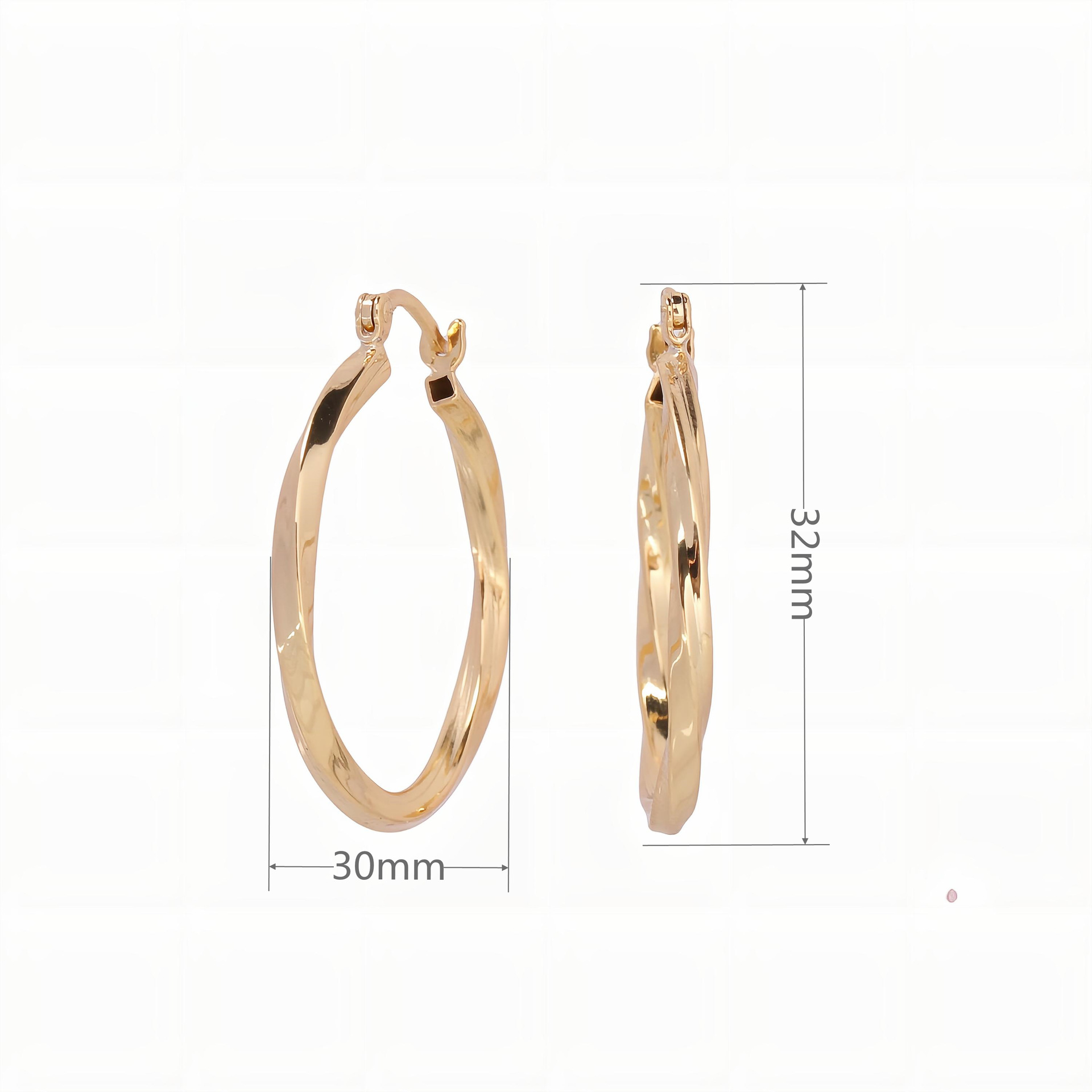 1 Paire Style Simple Cercle Placage Argent Sterling Des Boucles D'oreilles display picture 16