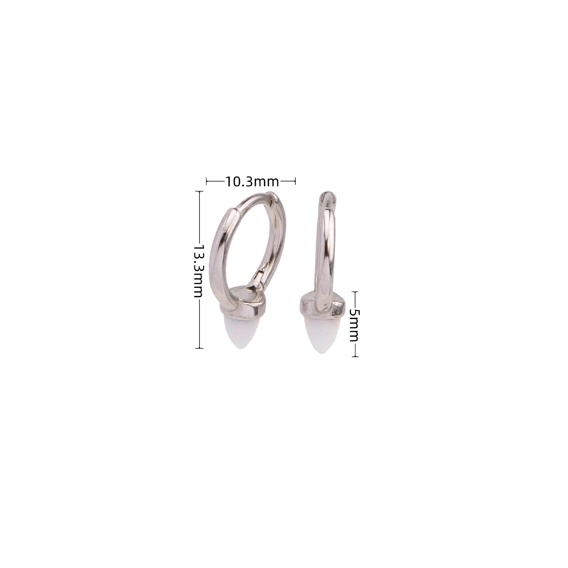 1 Pair Simple Style Printing Plating Sterling Silver White Gold Plated Gold Plated Earrings display picture 4