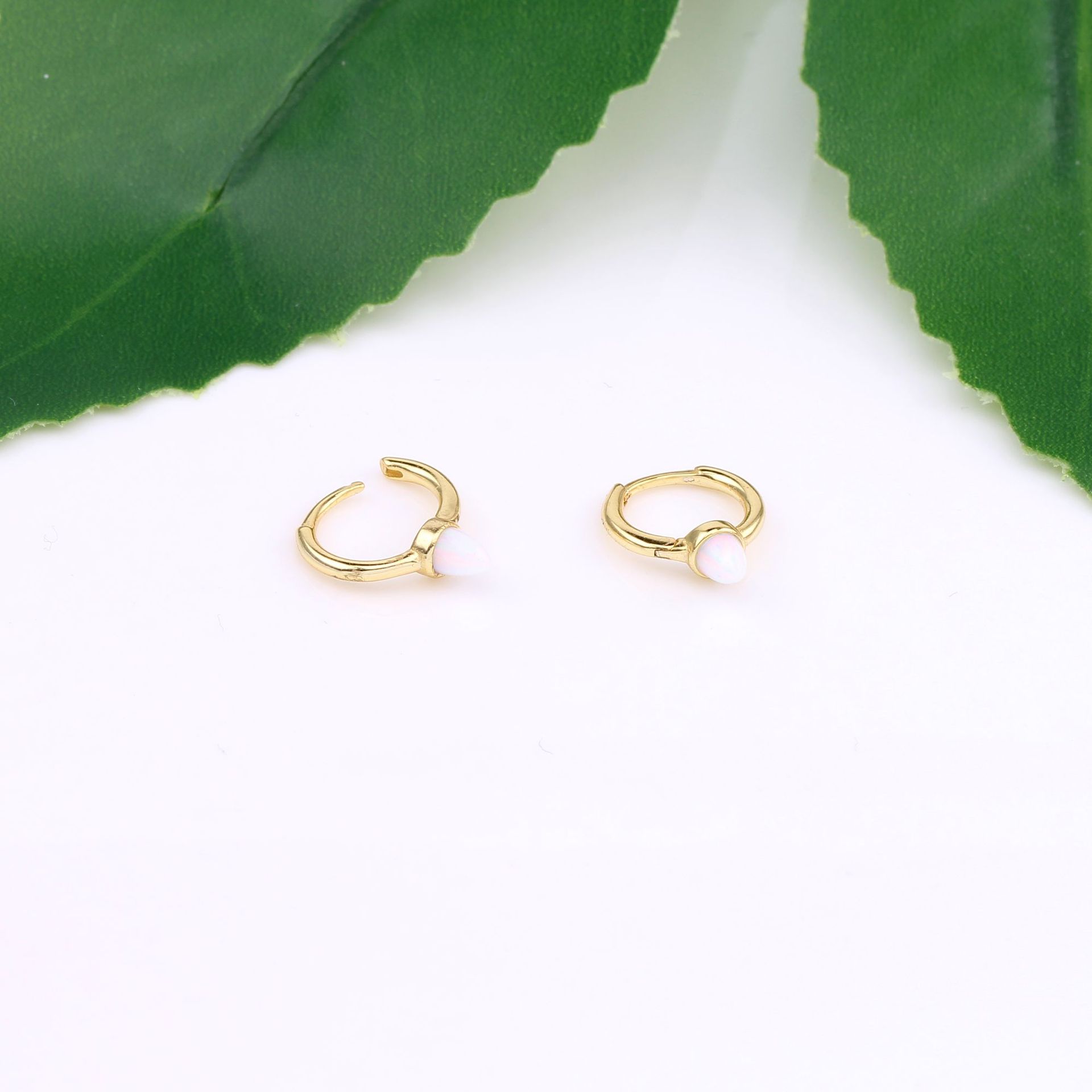 1 Pair Simple Style Printing Plating Sterling Silver White Gold Plated Gold Plated Earrings display picture 11