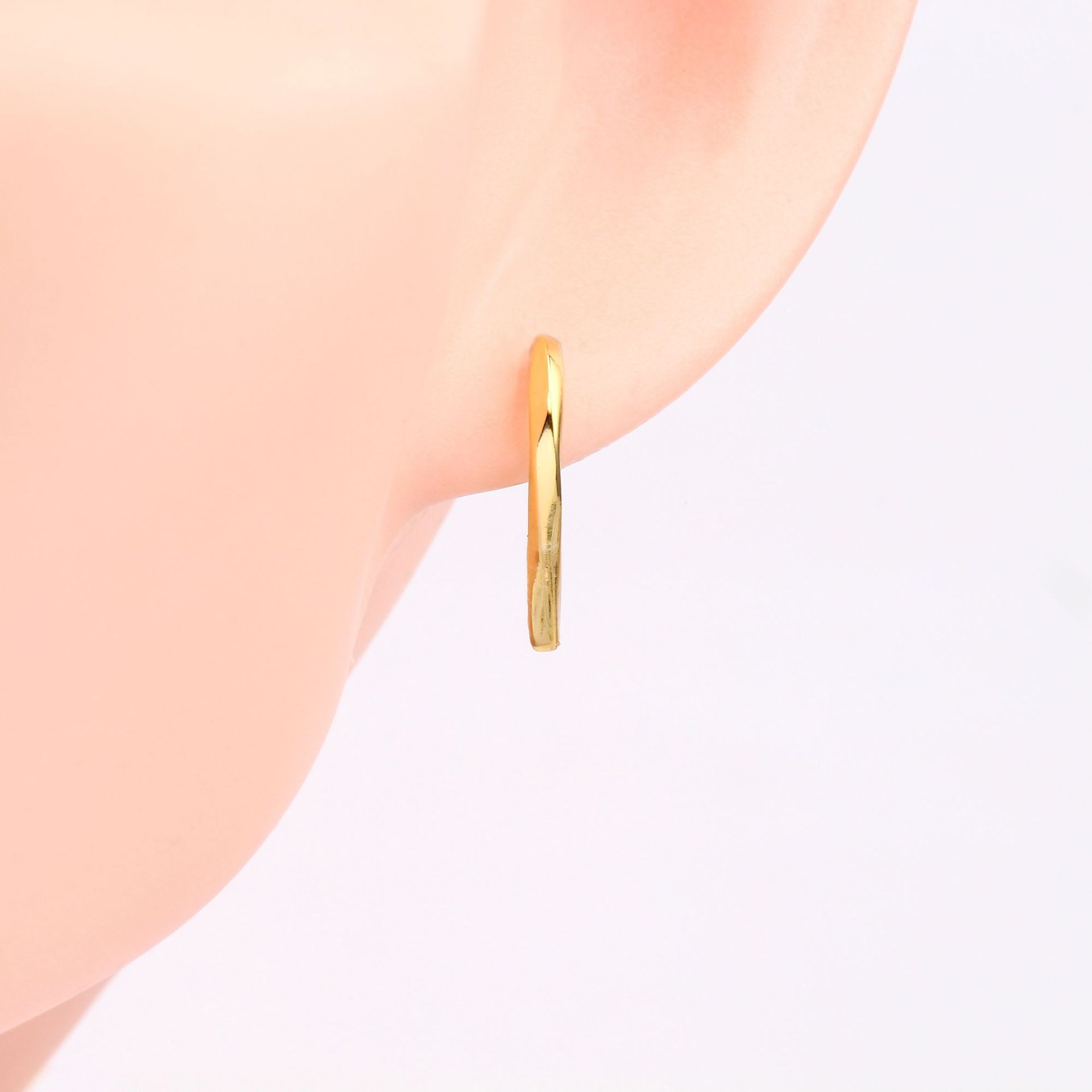 1 Pair Simple Style Heart Shape Plating Sterling Silver White Gold Plated Gold Plated Ear Studs display picture 5