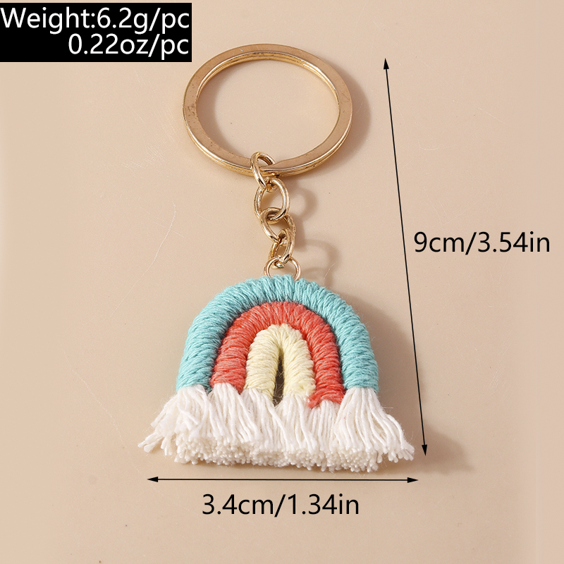 Simple Style Rainbow Fabric Zinc Alloy Keychain display picture 12