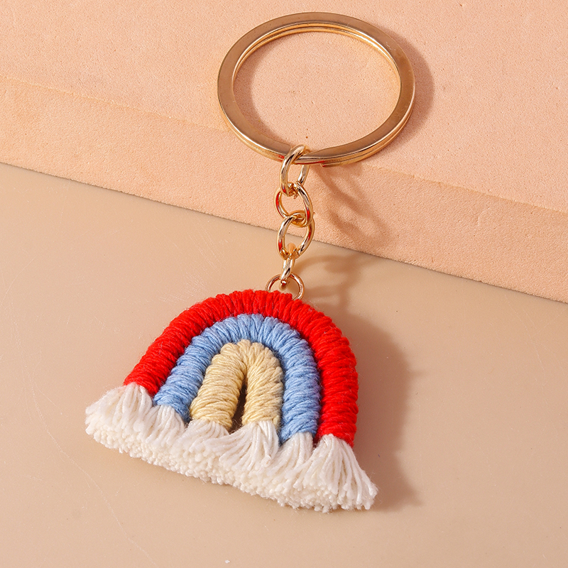 Simple Style Rainbow Fabric Zinc Alloy Keychain display picture 9