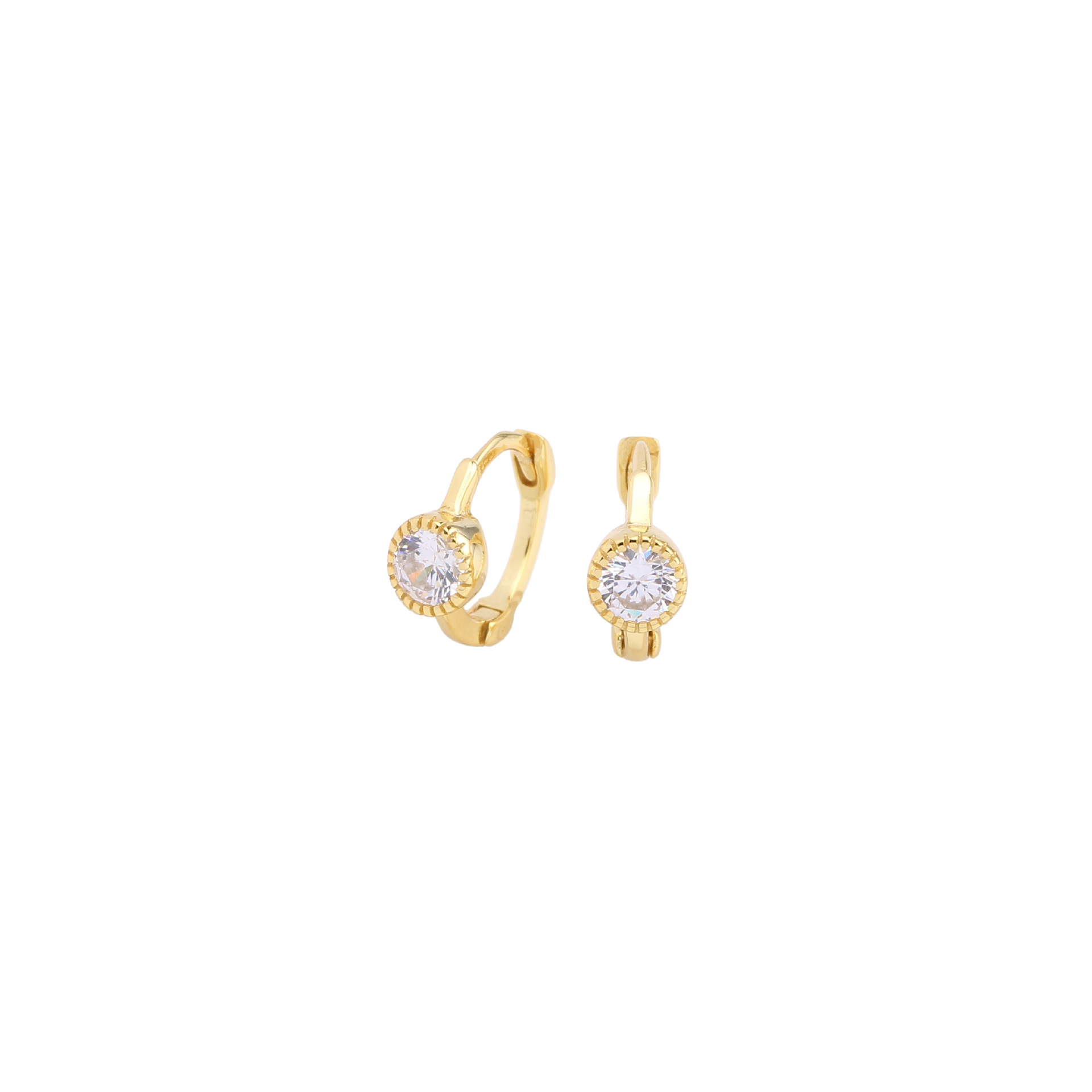 1 Pair Simple Style Round Plating Inlay Sterling Silver Zircon White Gold Plated Gold Plated Earrings display picture 1