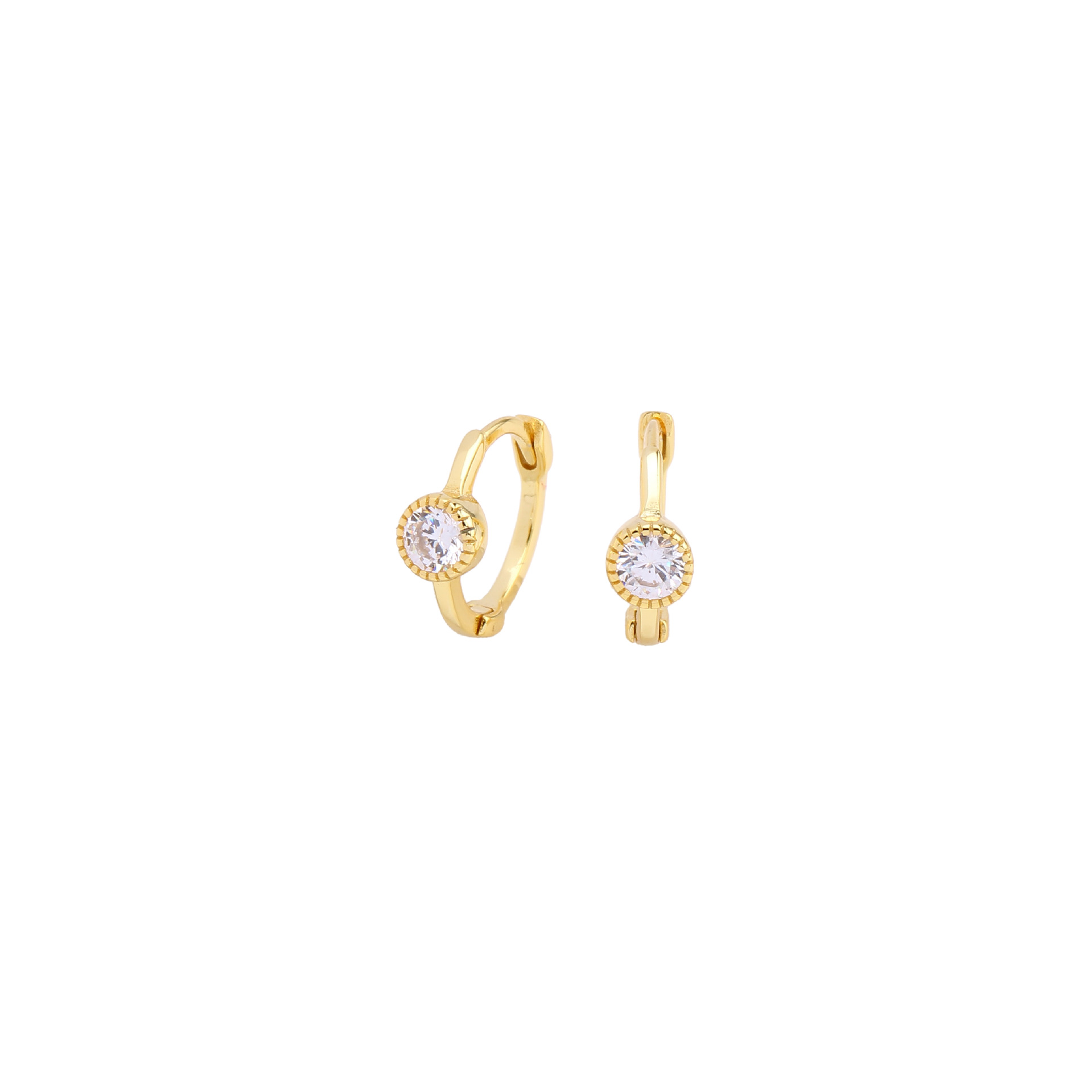 1 Pair Simple Style Round Plating Inlay Sterling Silver Zircon White Gold Plated Gold Plated Earrings display picture 11