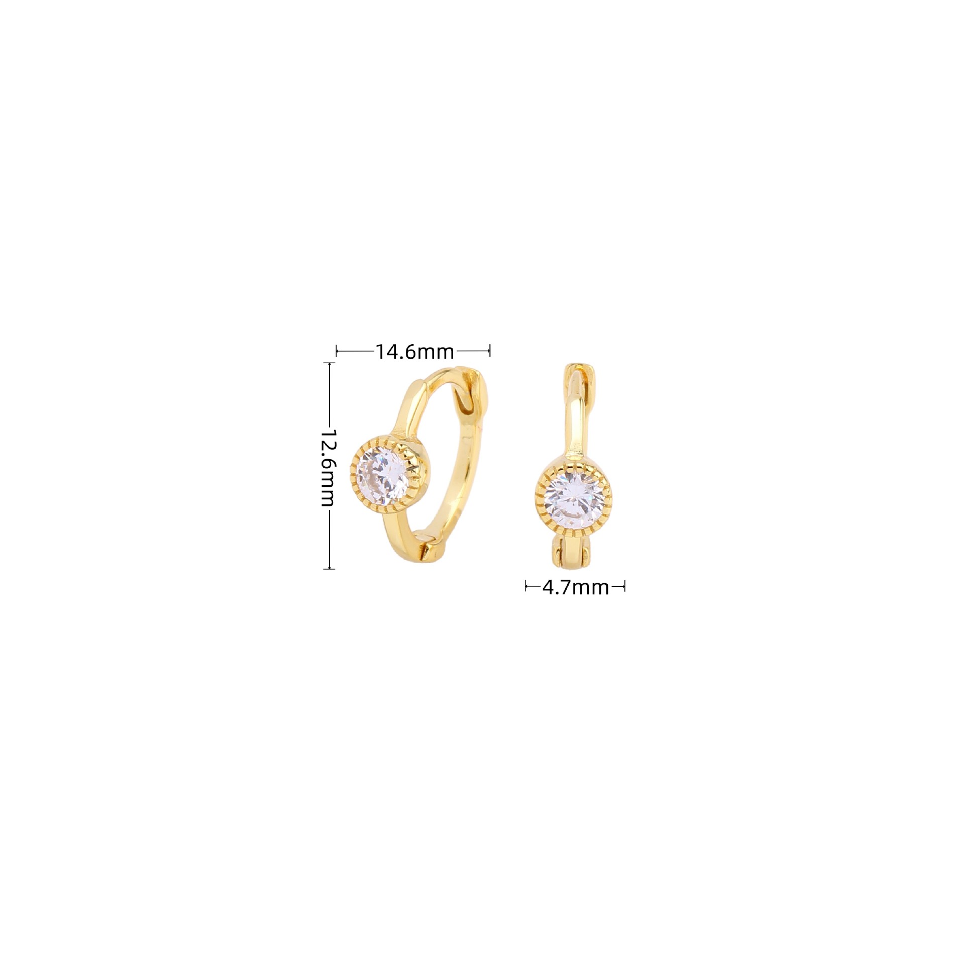 1 Paar Einfacher Stil Runden Überzug Inlay Sterling Silber Zirkon Weißgold Plattiert Vergoldet Ohrringe display picture 12