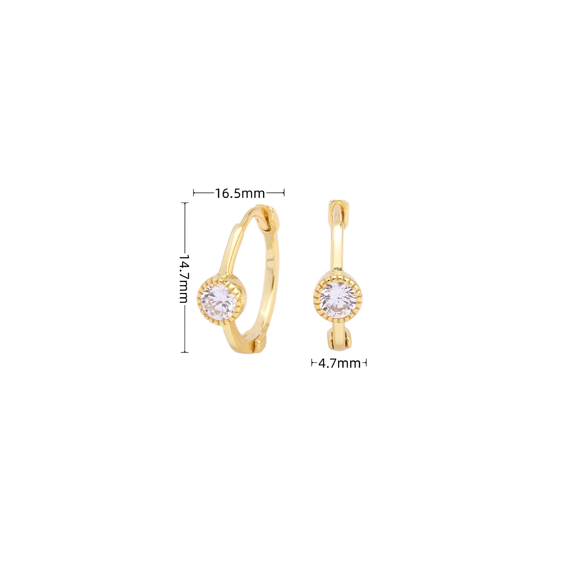 1 Pair Simple Style Round Plating Inlay Sterling Silver Zircon White Gold Plated Gold Plated Earrings display picture 22