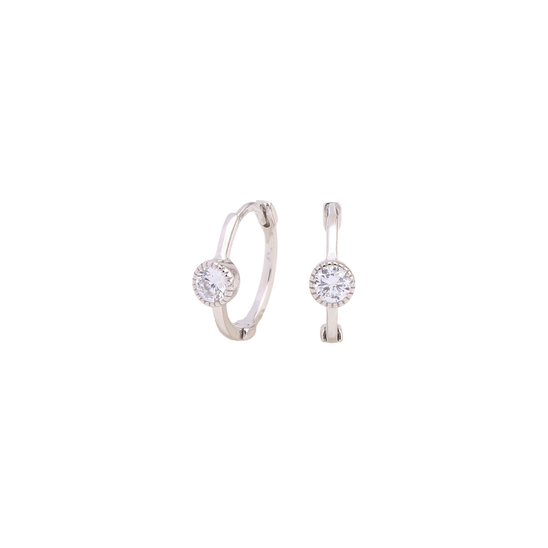 1 Paire Style Simple Rond Placage Incruster Argent Sterling Zircon Or Blanc Plaqué Plaqué Or Des Boucles D'oreilles display picture 23