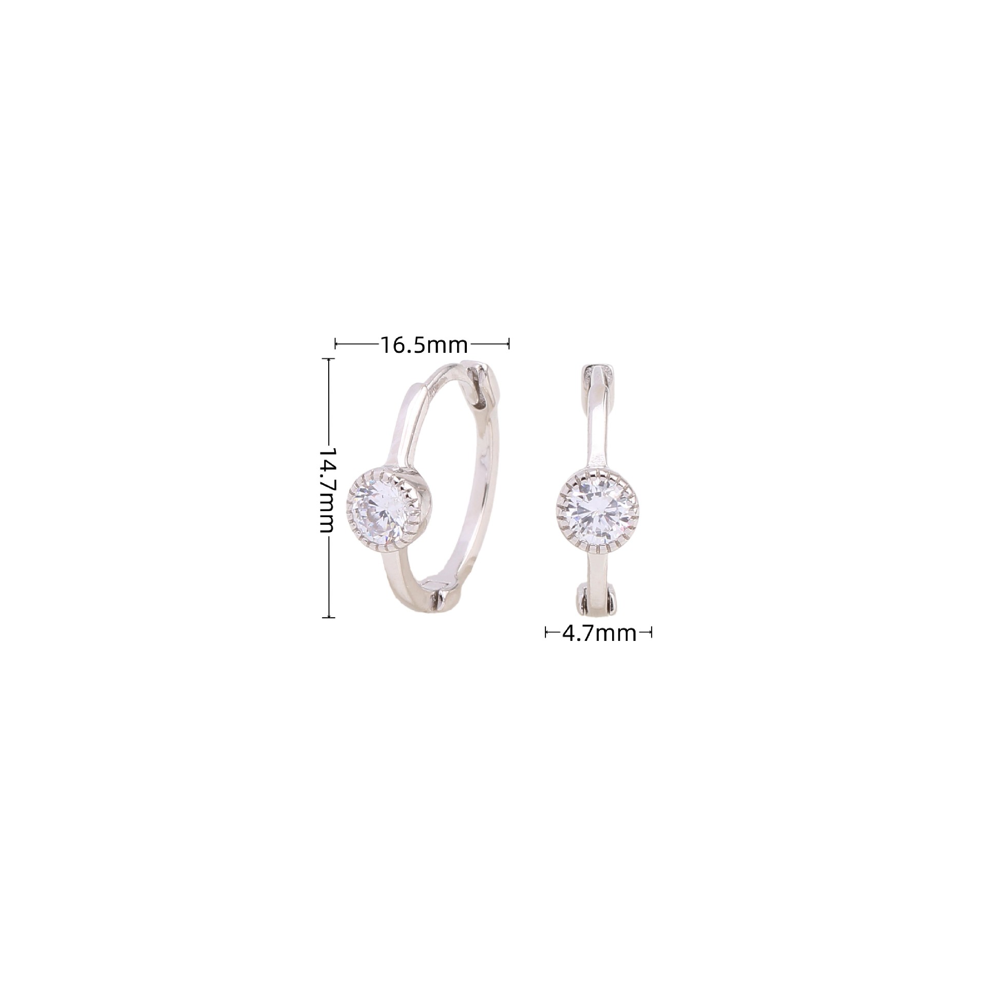 1 Pair Simple Style Round Plating Inlay Sterling Silver Zircon White Gold Plated Gold Plated Earrings display picture 24