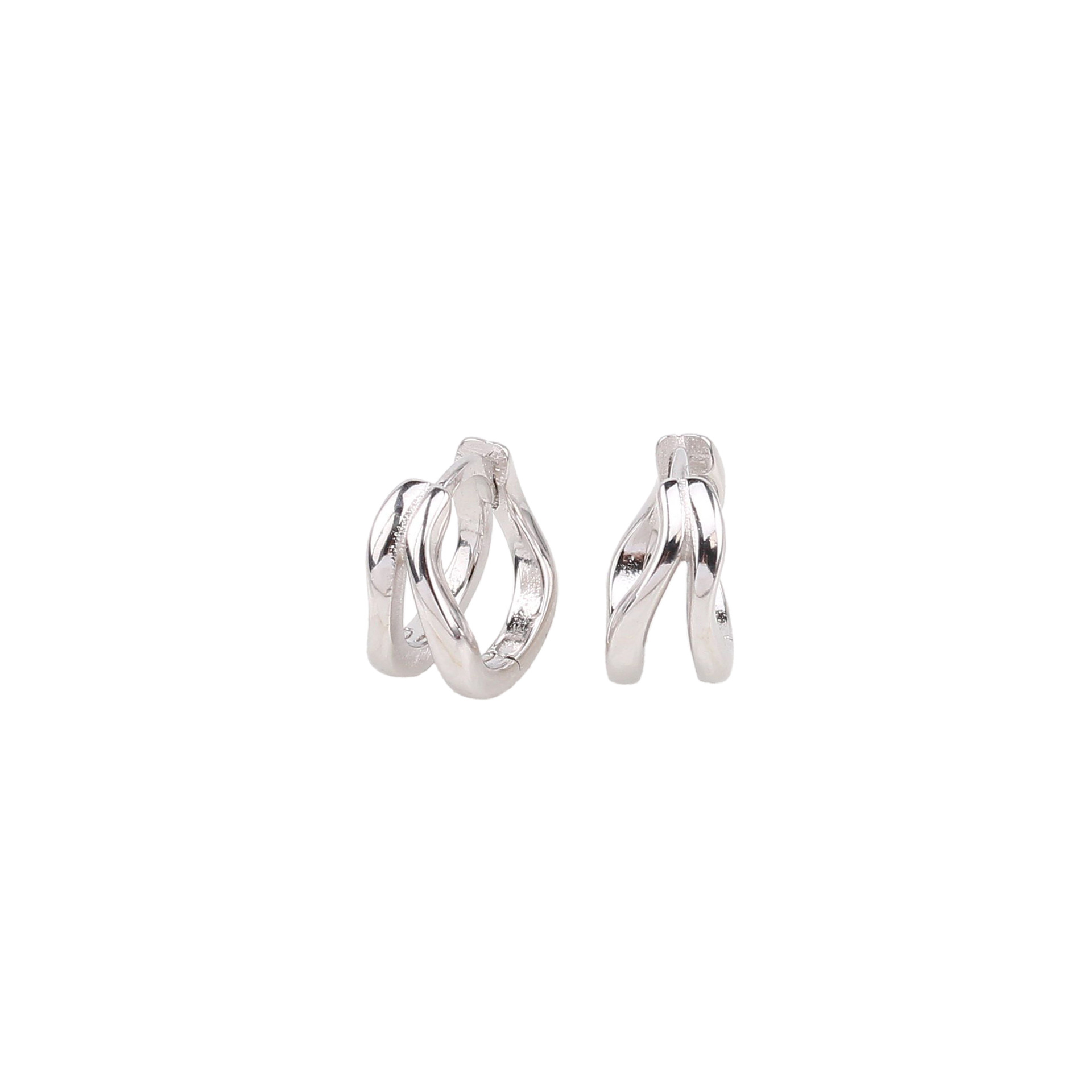 1 Pair Simple Style Irregular Plating Sterling Silver Ear Studs display picture 3