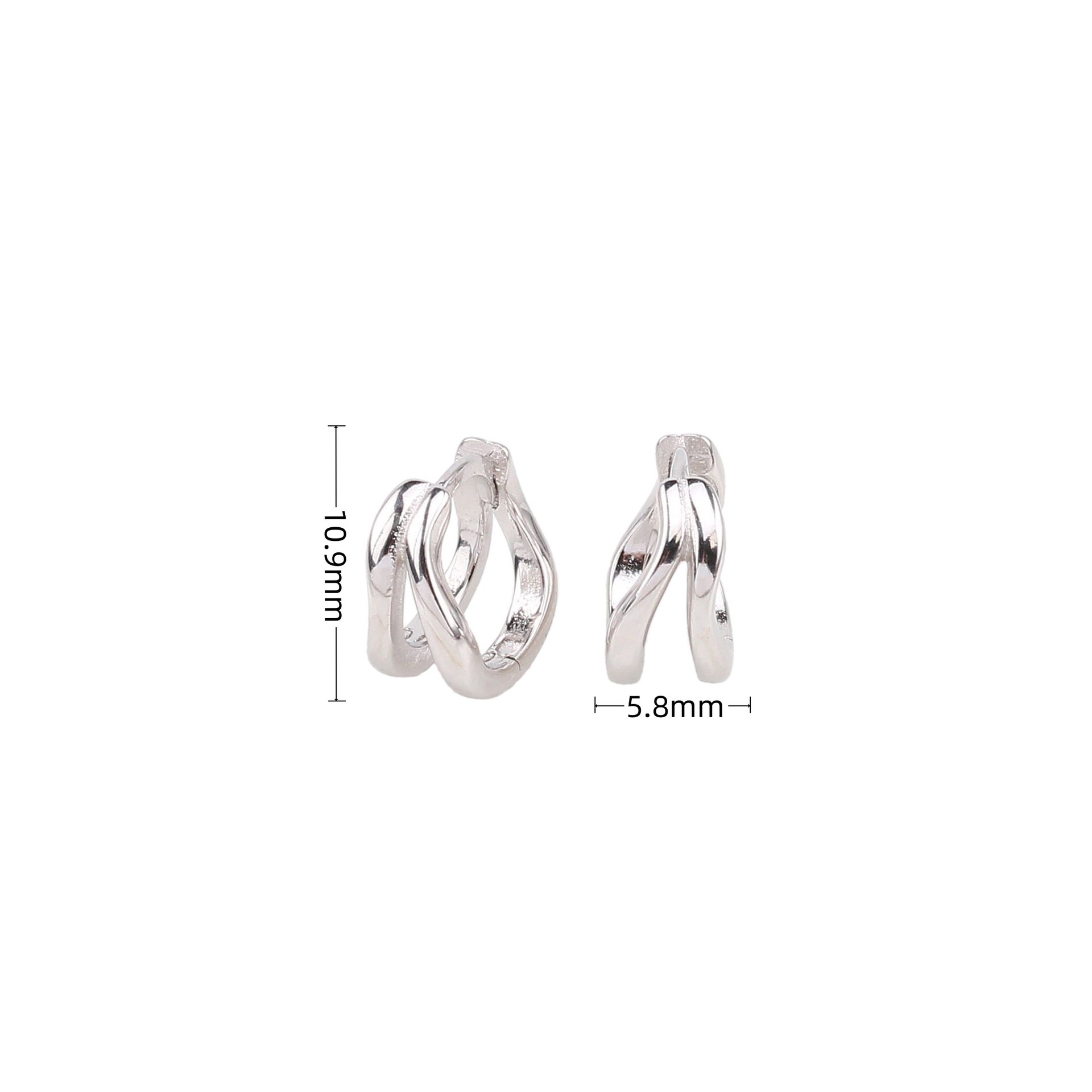1 زوج أسلوب بسيط غير عادي تصفيح الفضة الاسترليني ترصيع الأذن display picture 4