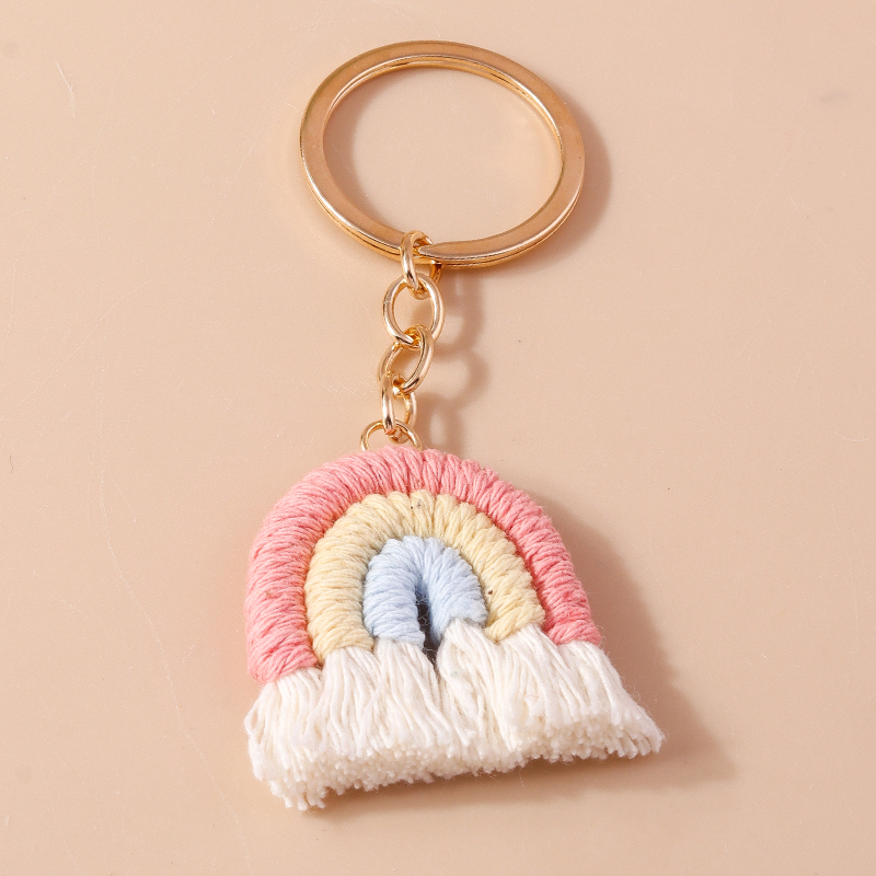 Simple Style Rainbow Fabric Zinc Alloy Keychain display picture 6