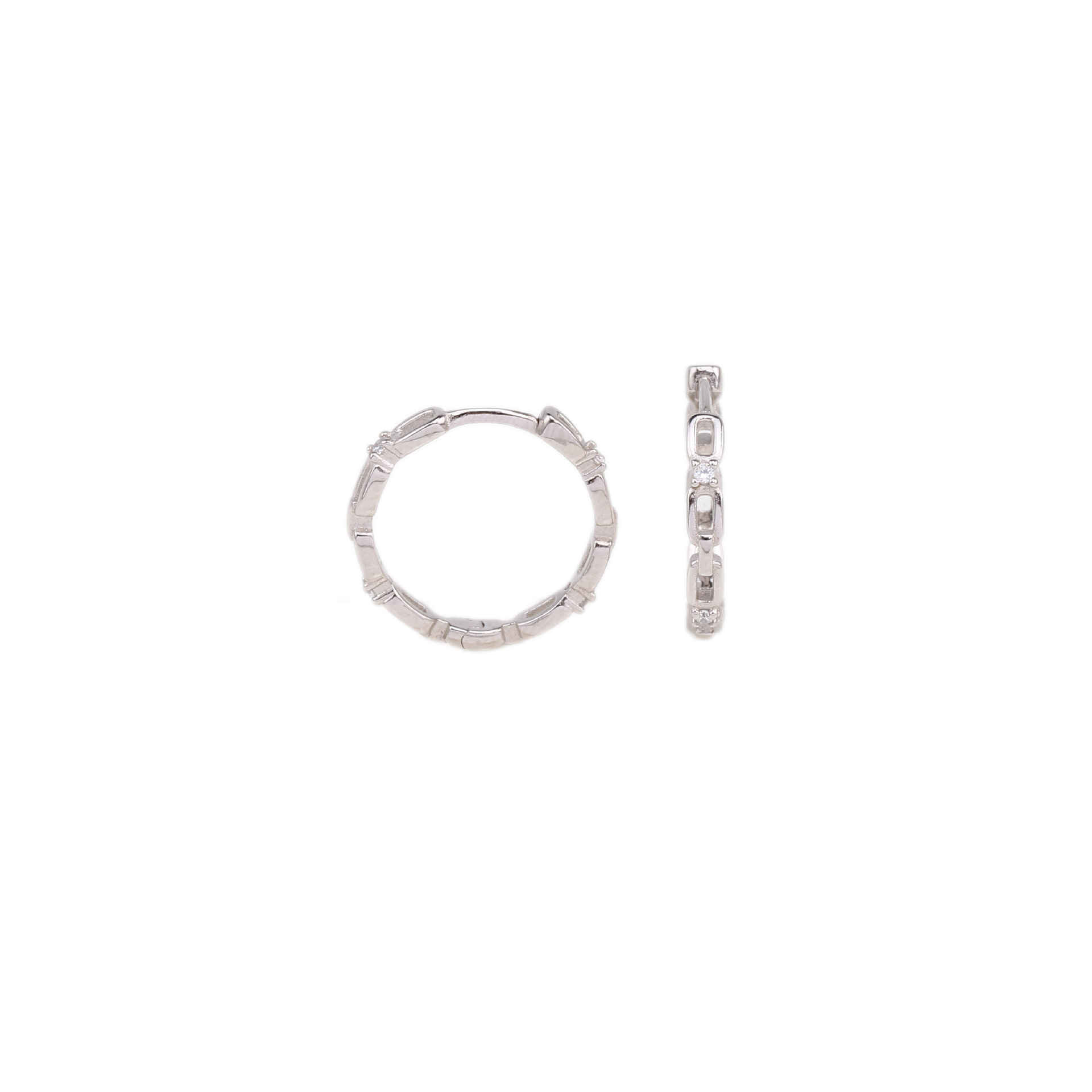 1 Pair Simple Style Solid Color Plating Inlay Sterling Silver Zircon Hoop Earrings display picture 3
