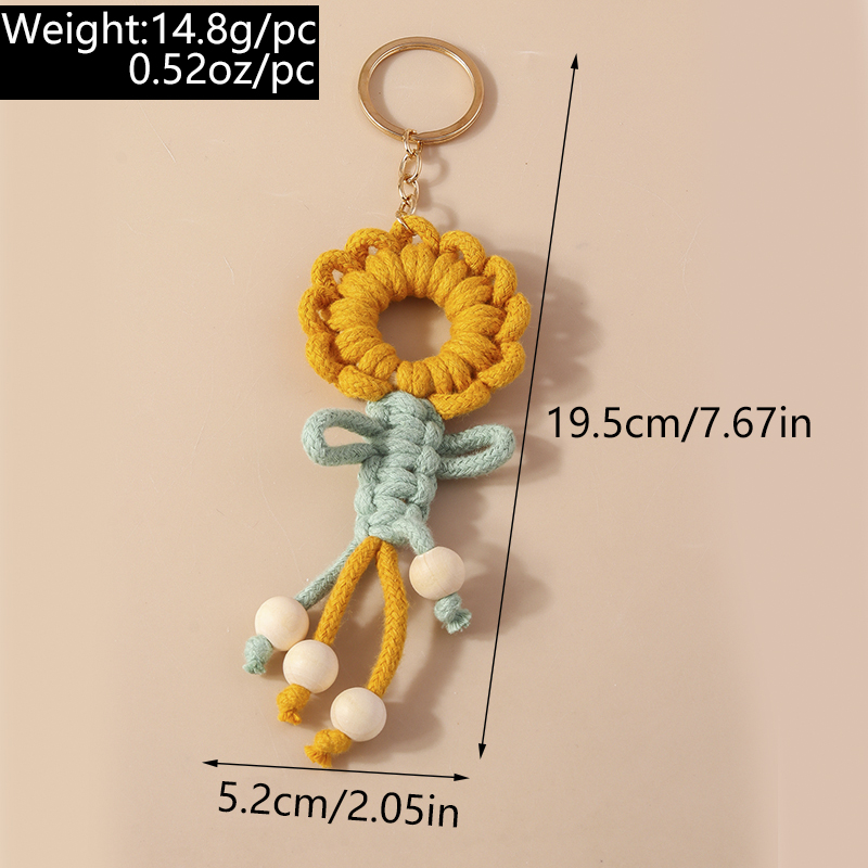Cute Flower Fabric Zinc Alloy Keychain display picture 5
