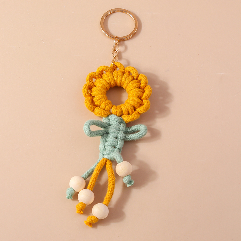 Cute Flower Fabric Zinc Alloy Keychain display picture 2