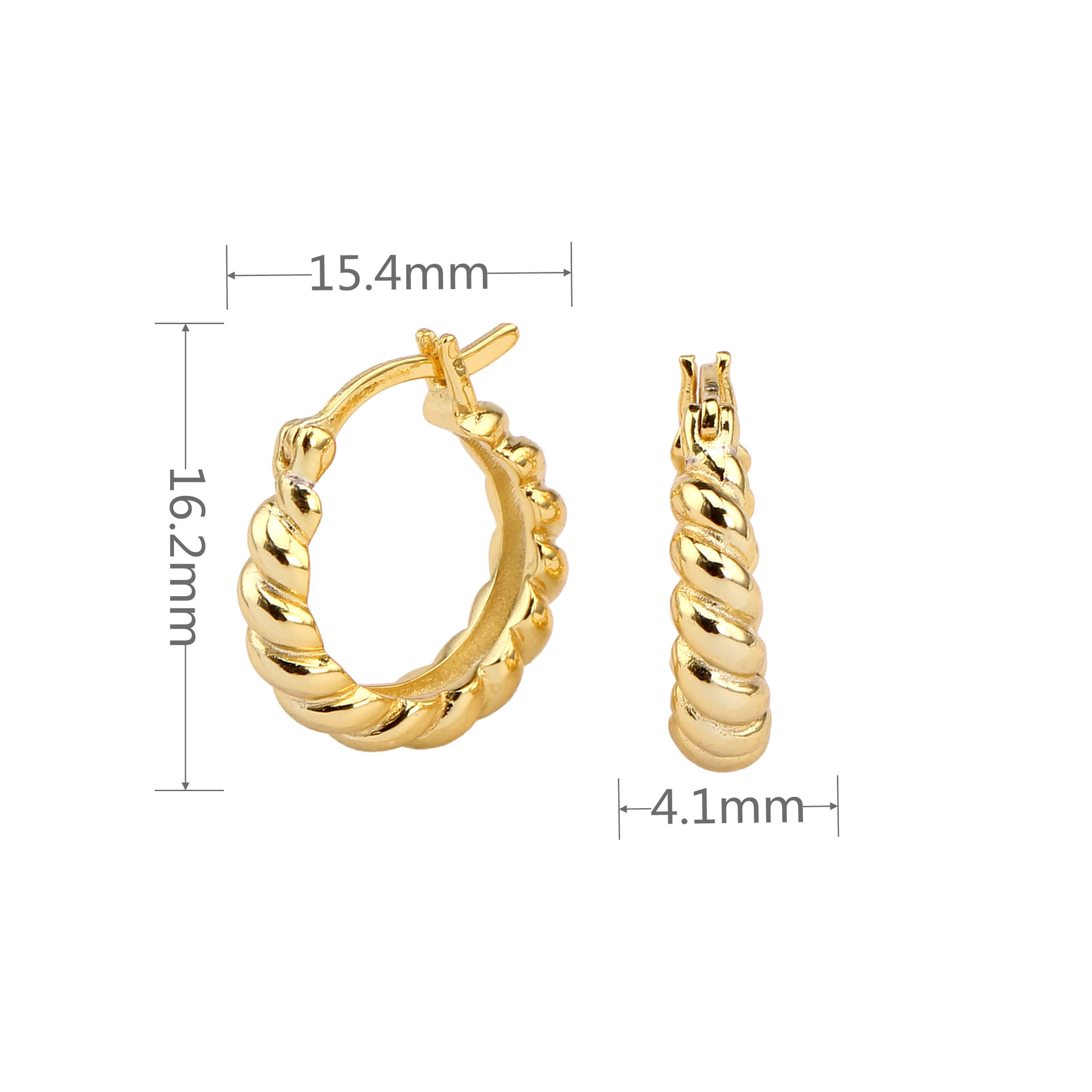 Ins Style 925 Sterling Silver Twist Half Circle C Shape Ear Clips Earrings Personality Design European And American Industrial Style Quality Earrings display picture 1