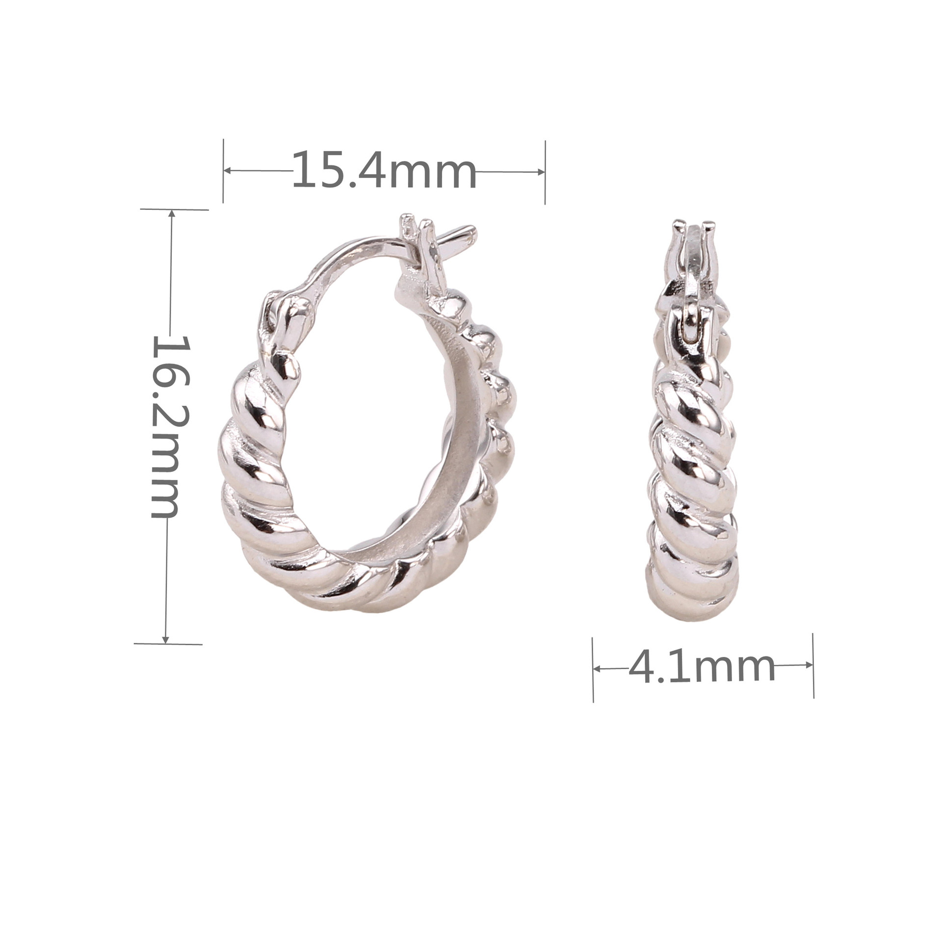 Ins Style 925 Sterling Silver Twist Half Circle C Shape Ear Clips Earrings Personality Design European And American Industrial Style Quality Earrings display picture 3