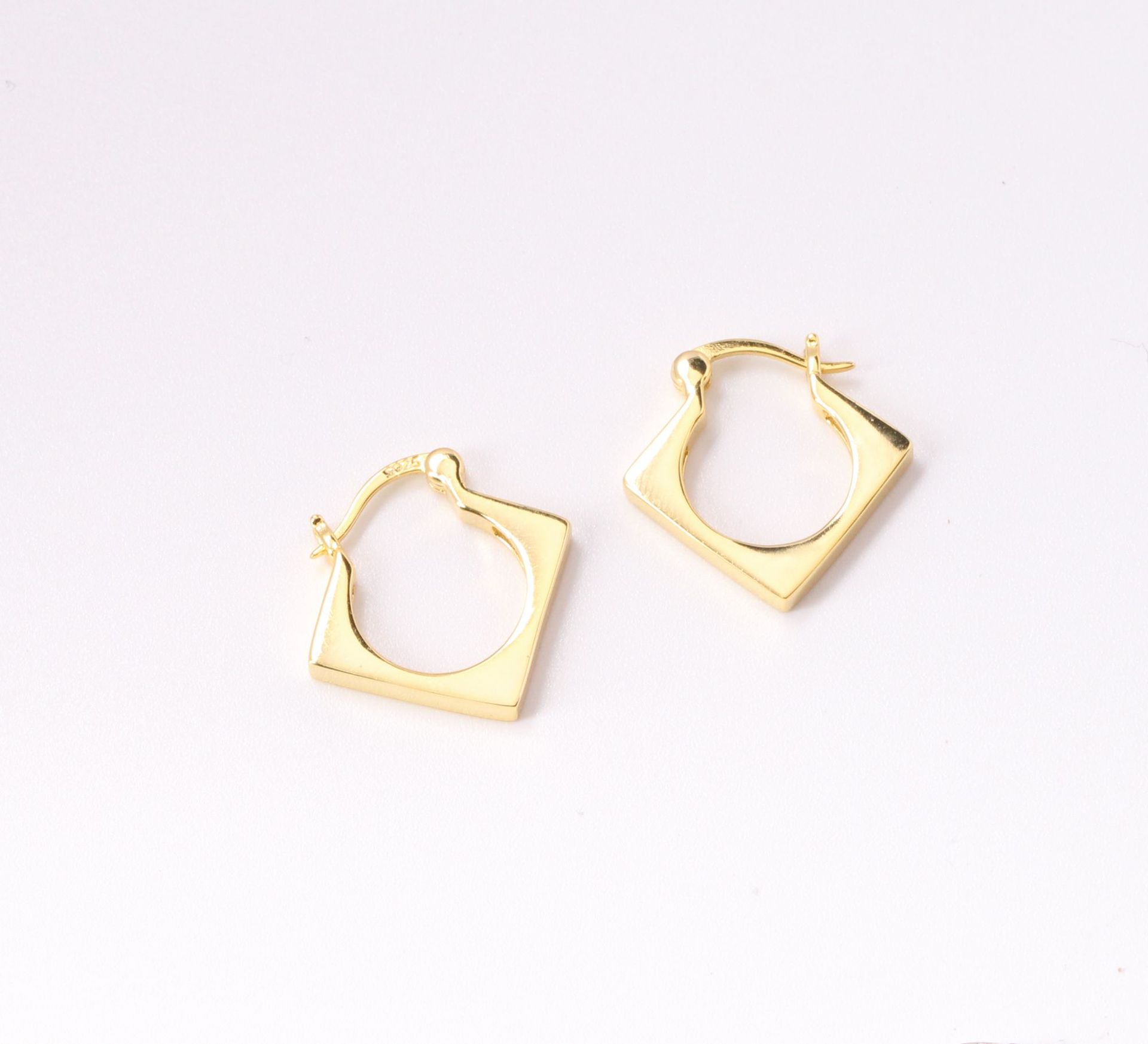 1 Pair Simple Style Streetwear U Shape Metal Sterling Silver Hoop Earrings display picture 3