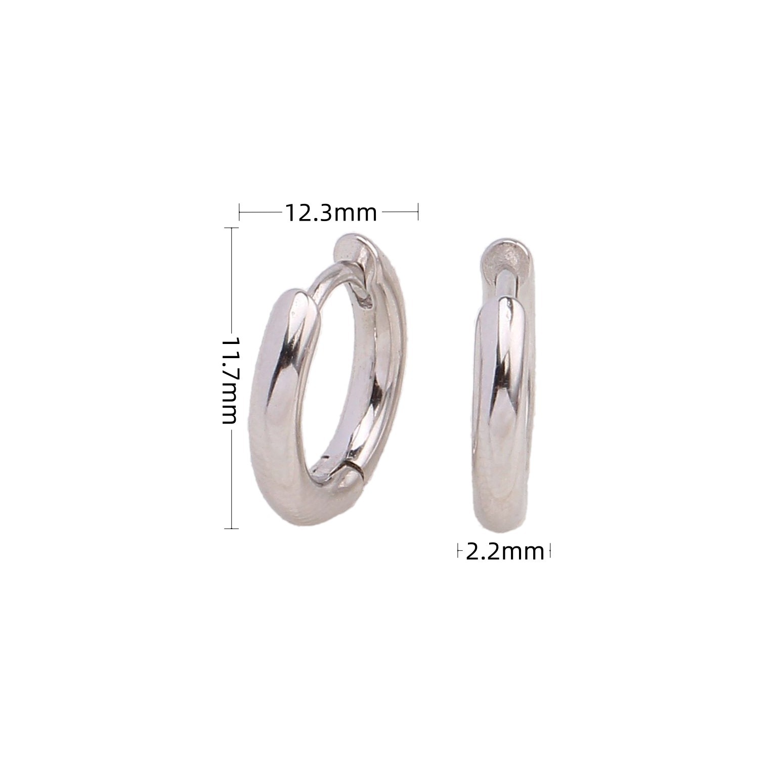 1 Pair Simple Style Solid Color Plating Sterling Silver Earrings display picture 16