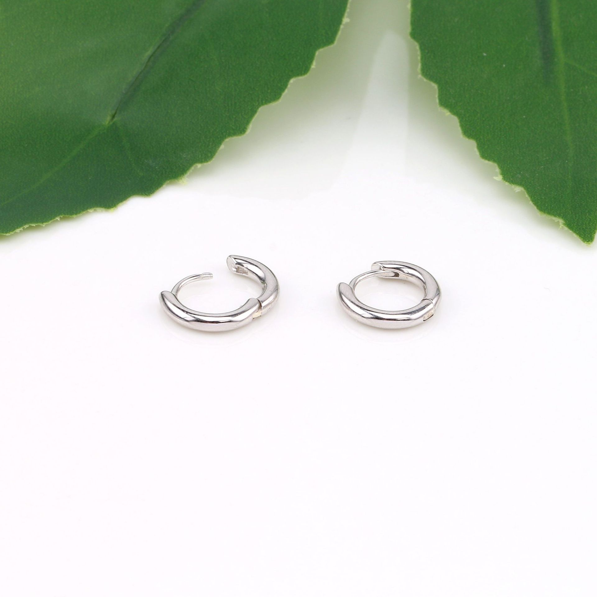 1 Pair Simple Style Solid Color Plating Sterling Silver Earrings display picture 24