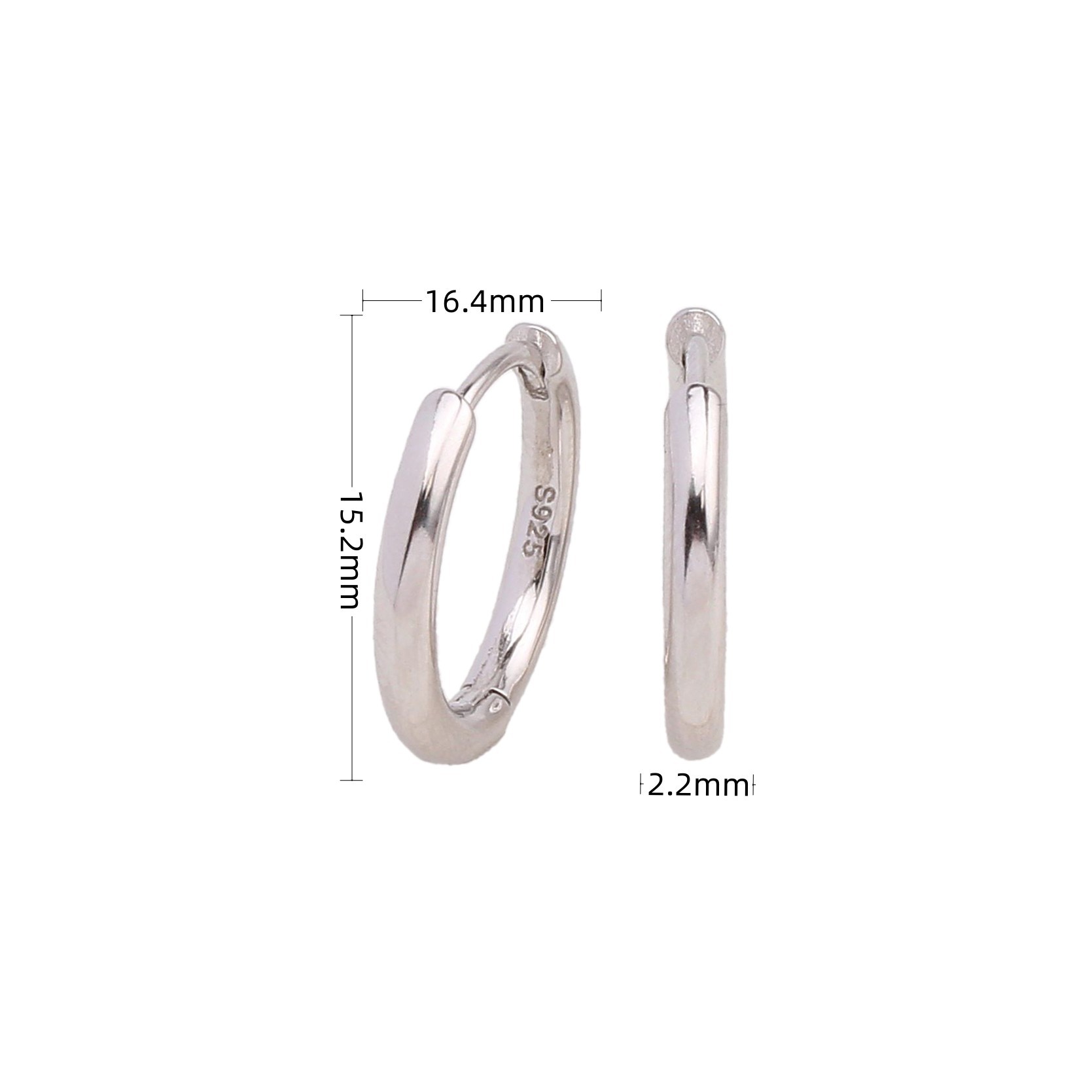 1 Pair Simple Style Solid Color Plating Sterling Silver Earrings display picture 40