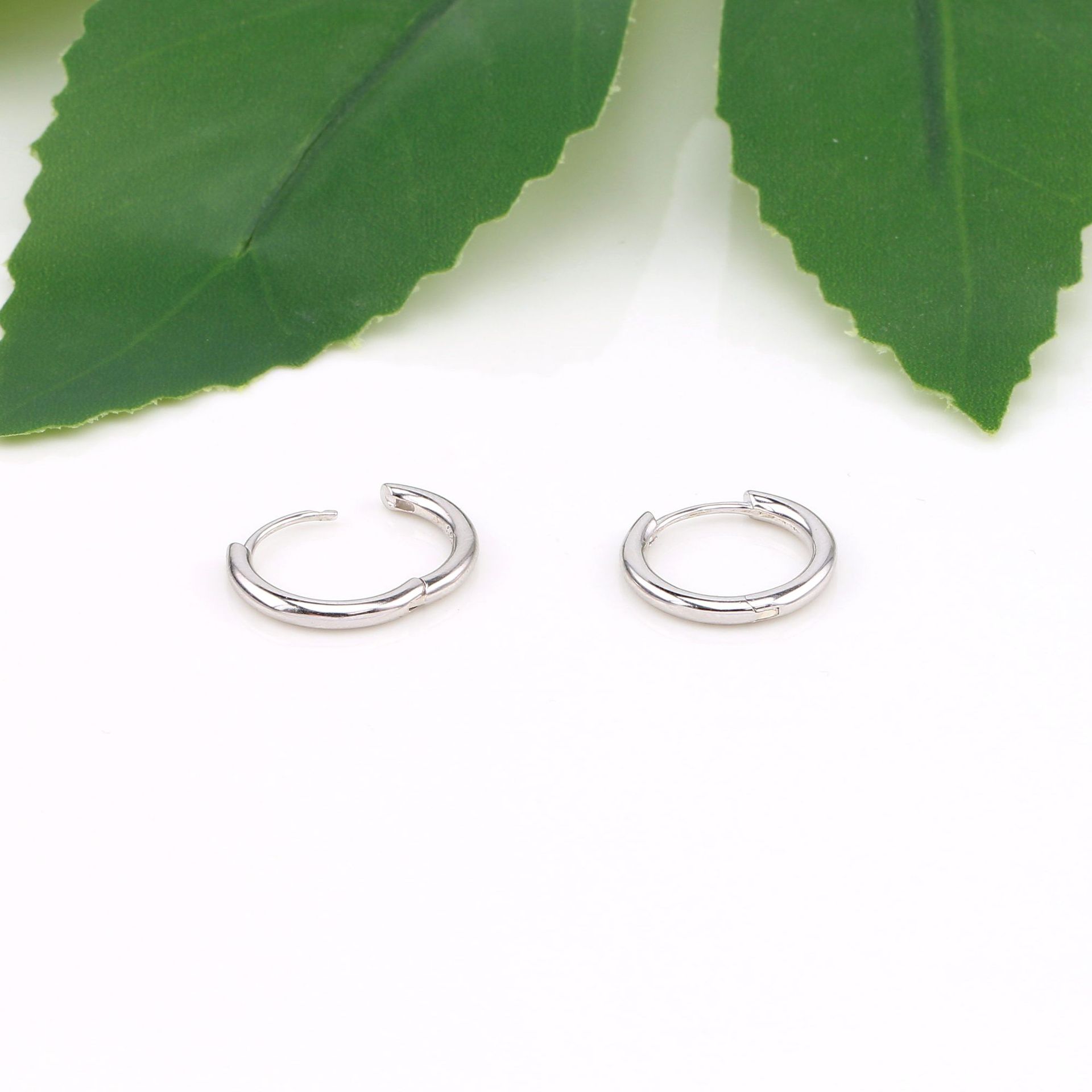 1 Pair Simple Style Solid Color Plating Sterling Silver Earrings display picture 48