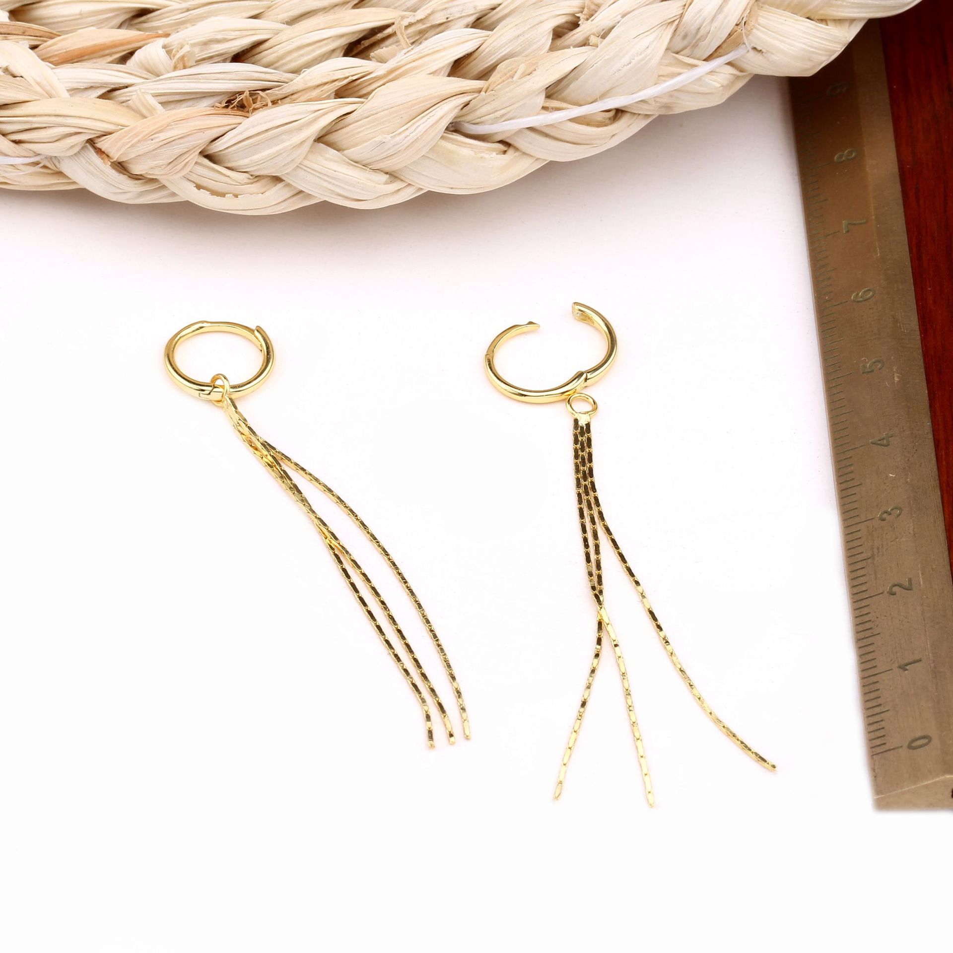 1 Pair French Style Tassel Sterling Silver Earrings display picture 11