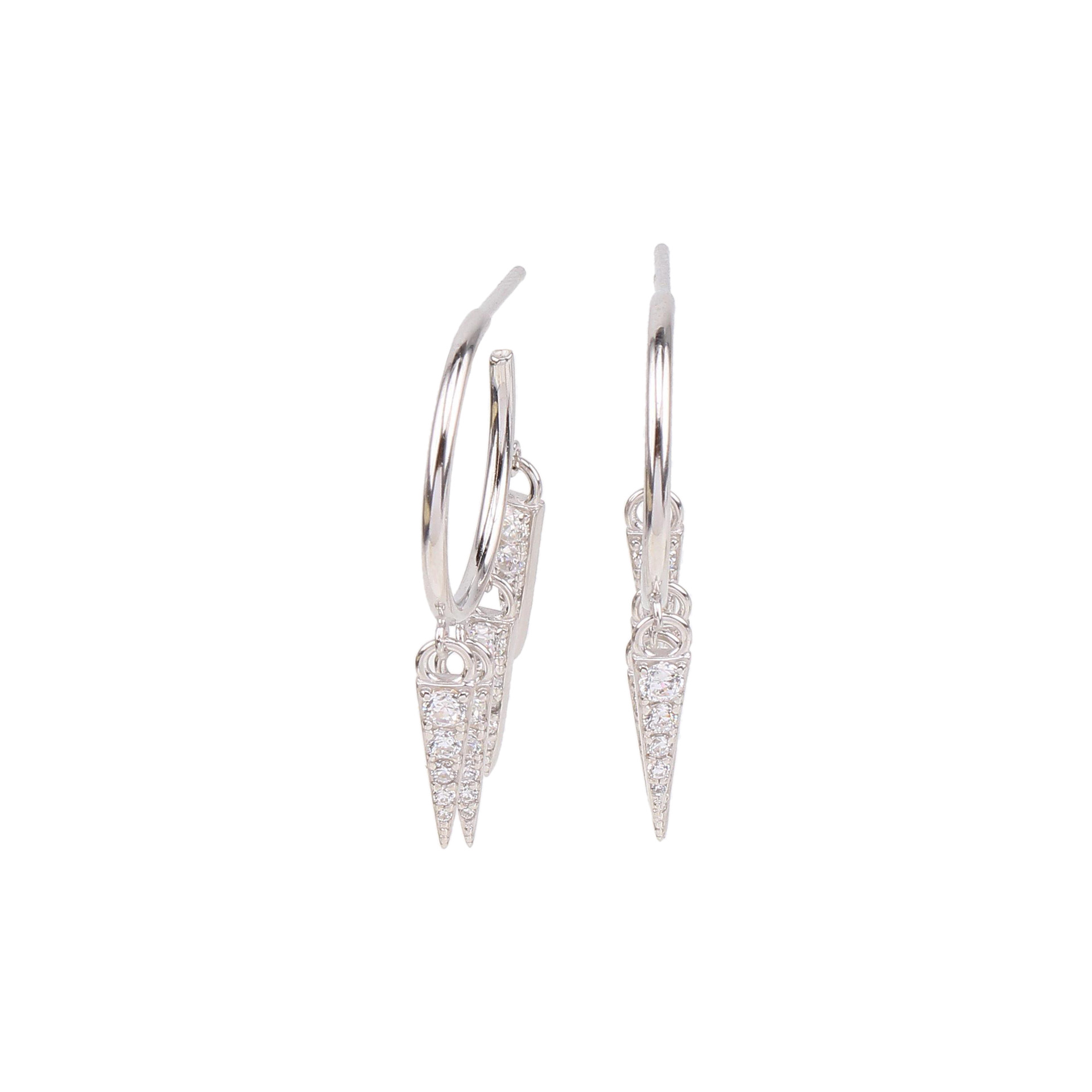 1 Pair Sweet Geometric Inlay Sterling Silver Artificial Gemstones Earrings display picture 3