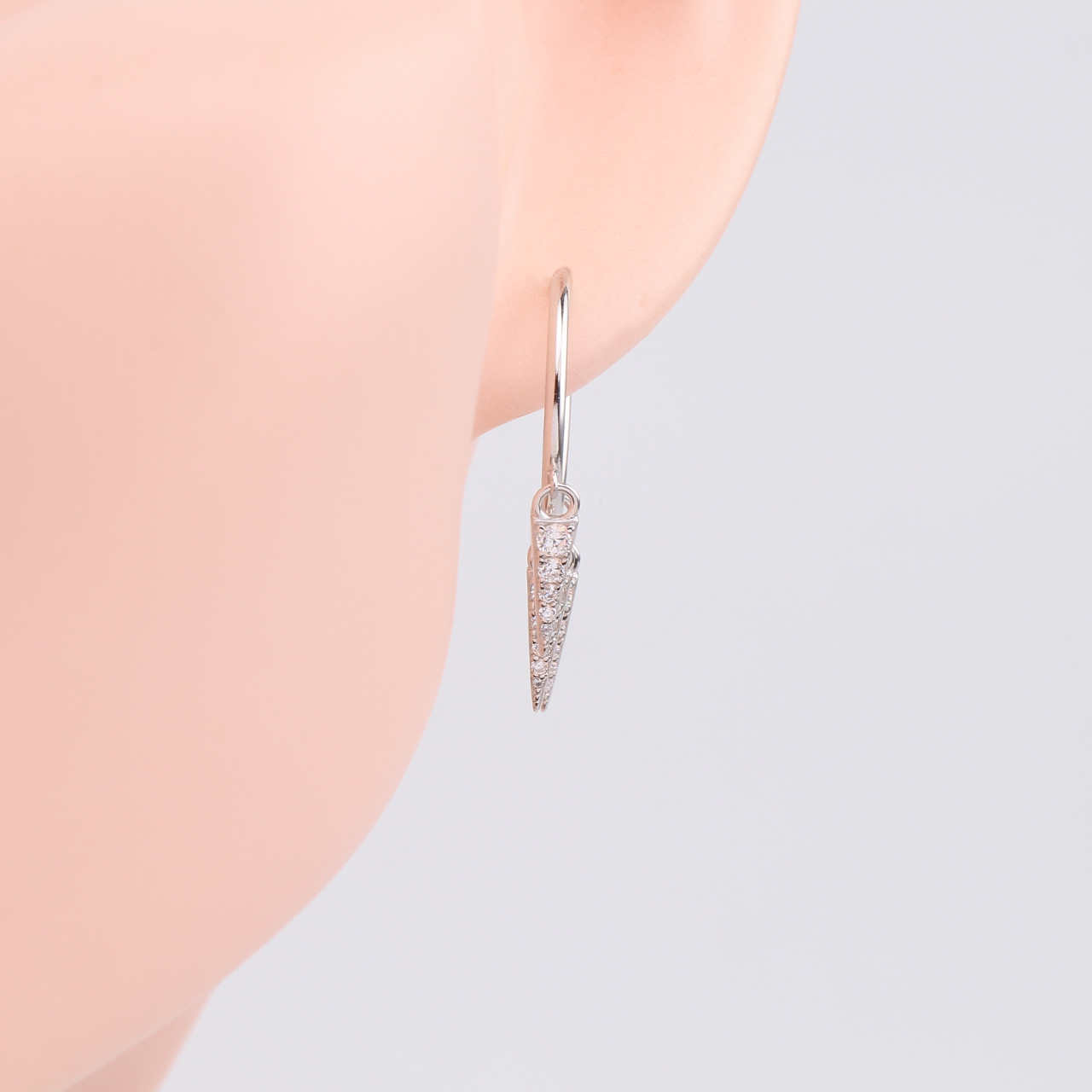 1 Pair Sweet Geometric Inlay Sterling Silver Artificial Gemstones Earrings display picture 6