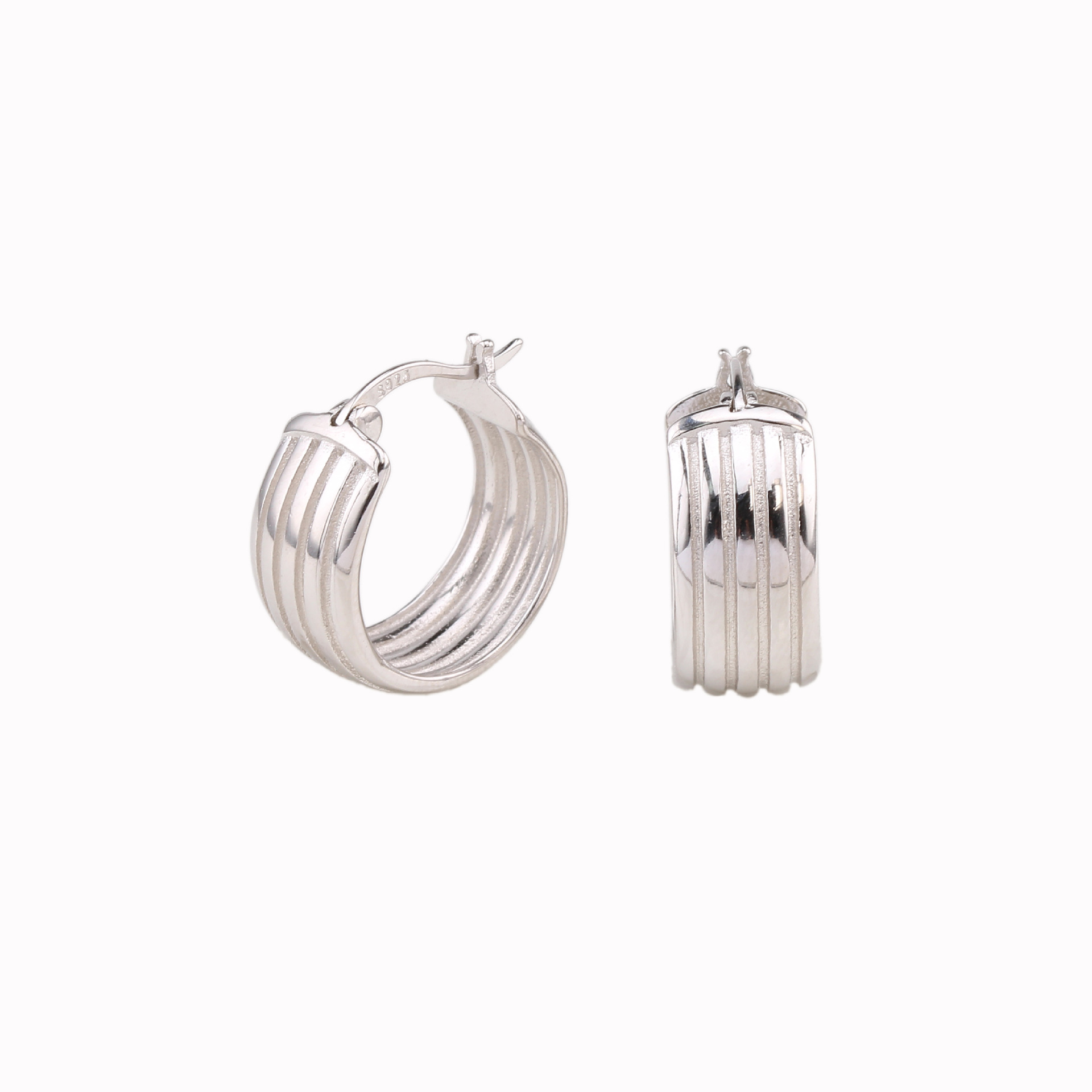 1 Pair Basic Round Plating Sterling Silver Earrings display picture 4