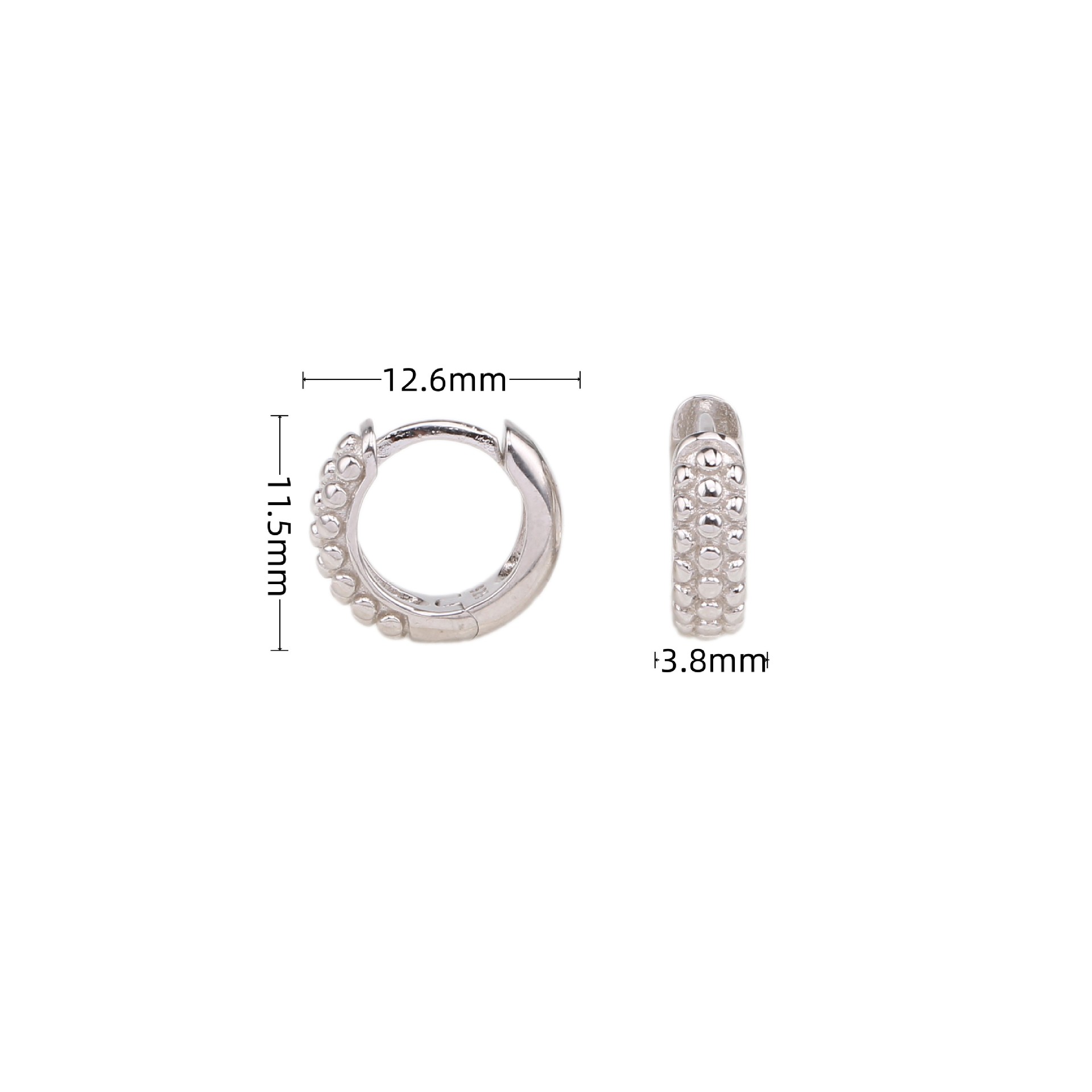 1 Paar Einfacher Stil Runden Überzug Sterling Silber Ohrringe display picture 6