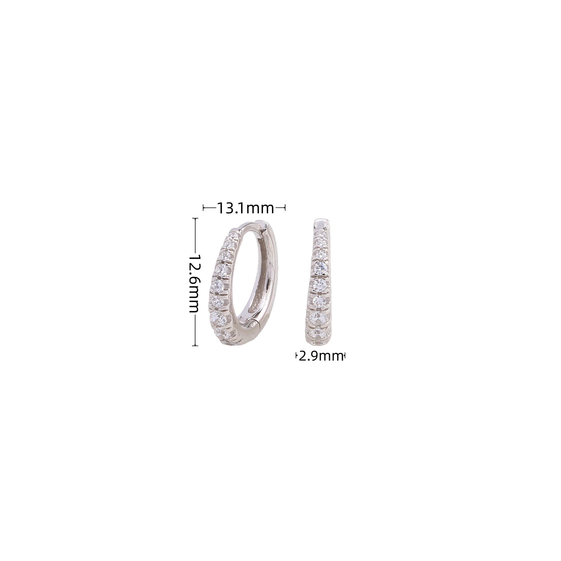 1 Paar Einfacher Stil Runden Inlay Sterling Silber Zirkon Ohrringe display picture 4