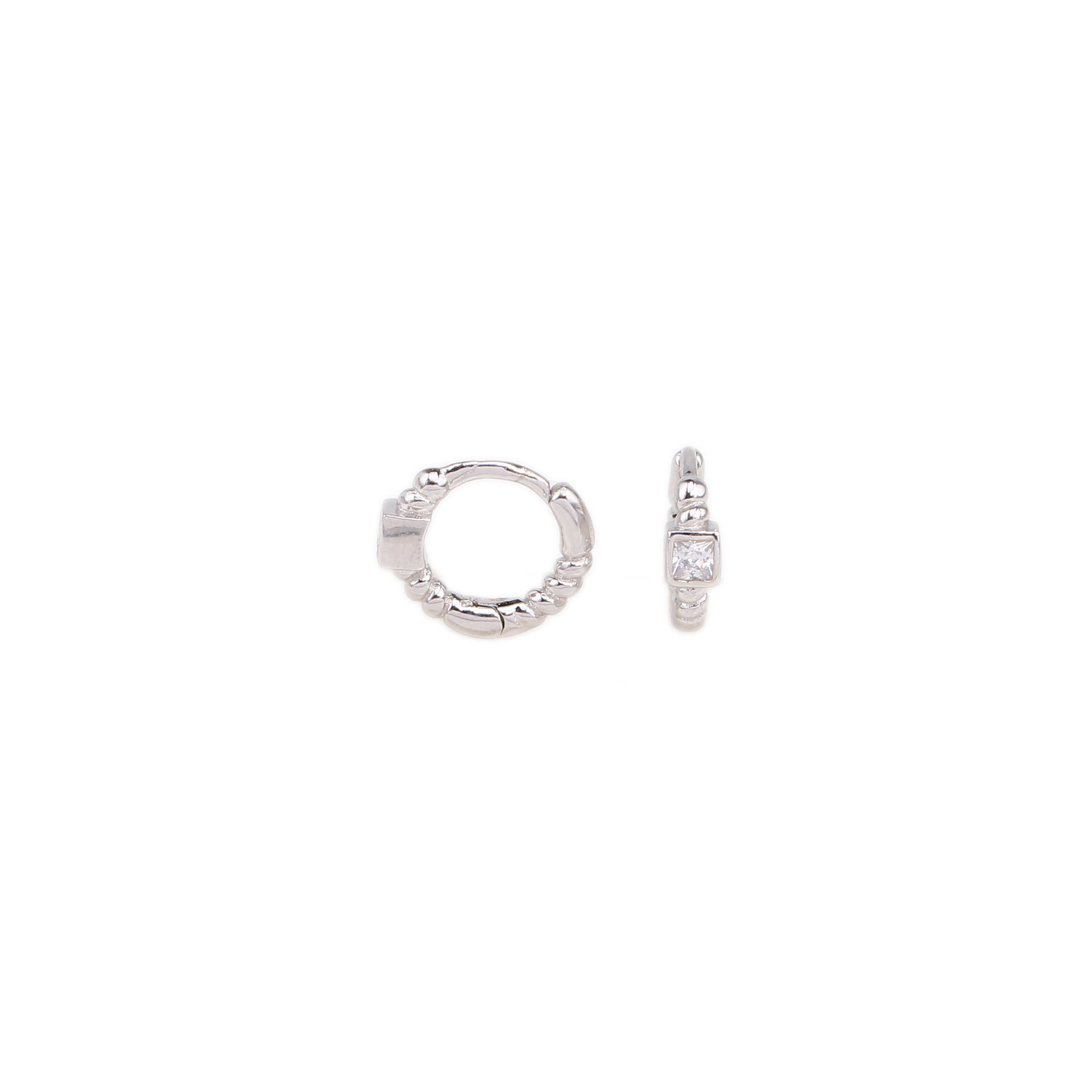 1 Paar Basic Runden Überzug Inlay Sterling Silber Zirkon Ohrringe display picture 5