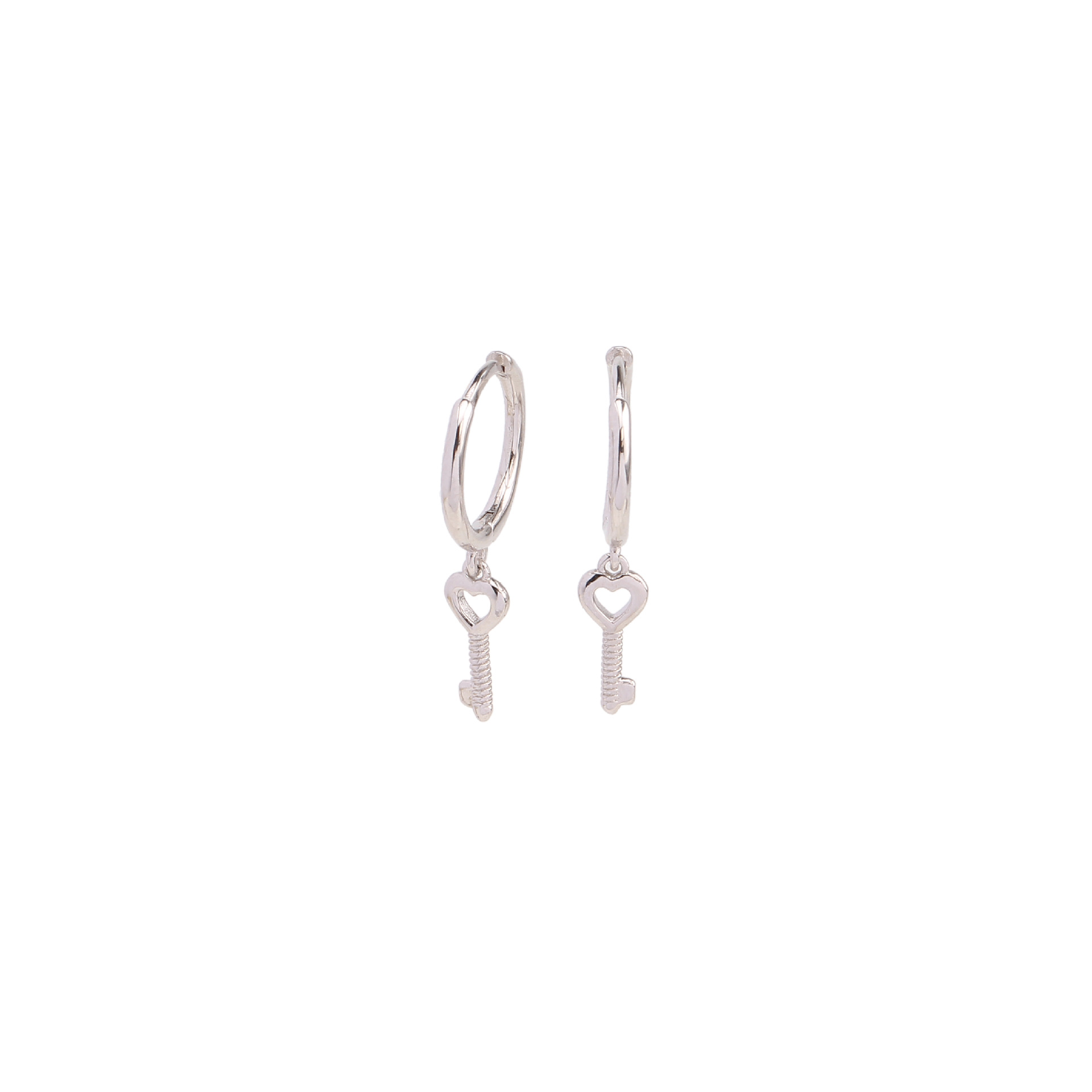 1 Pair Simple Style Key Sterling Silver Earrings display picture 3