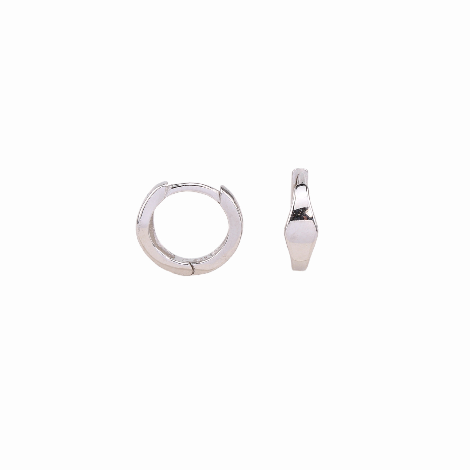 1 Pair Simple Style Round Plating Sterling Silver Earrings display picture 5