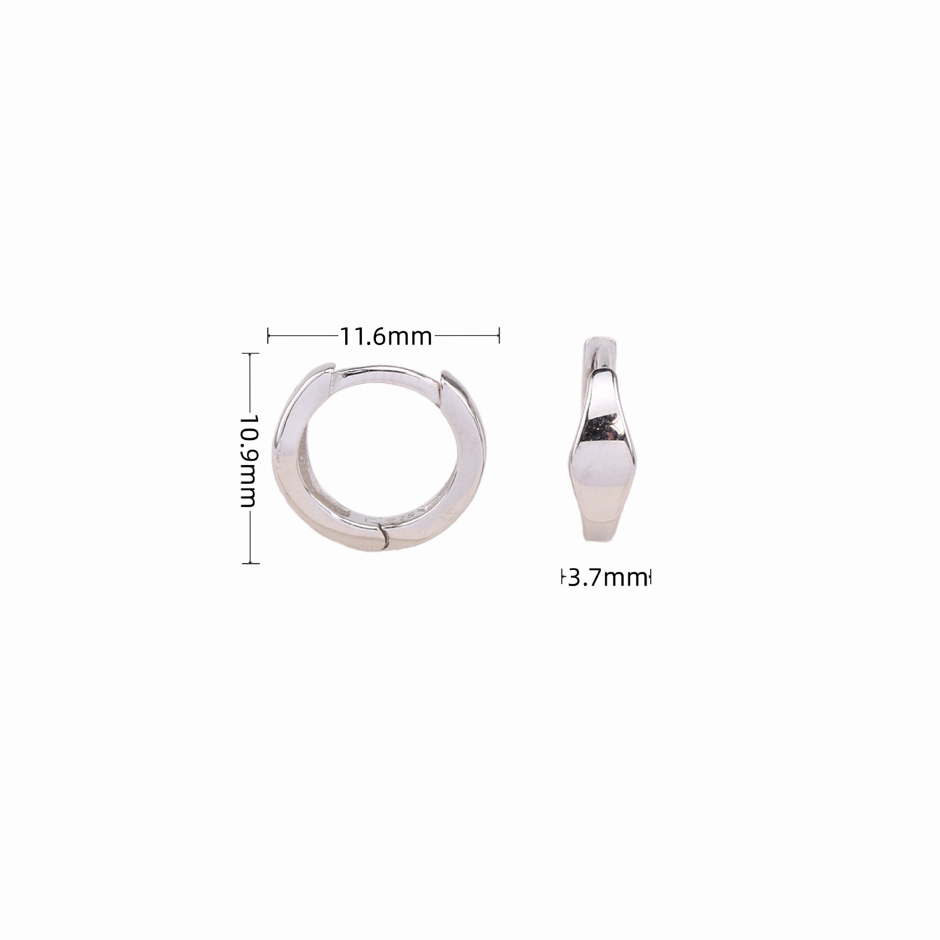1 Pair Simple Style Round Plating Sterling Silver Earrings display picture 6