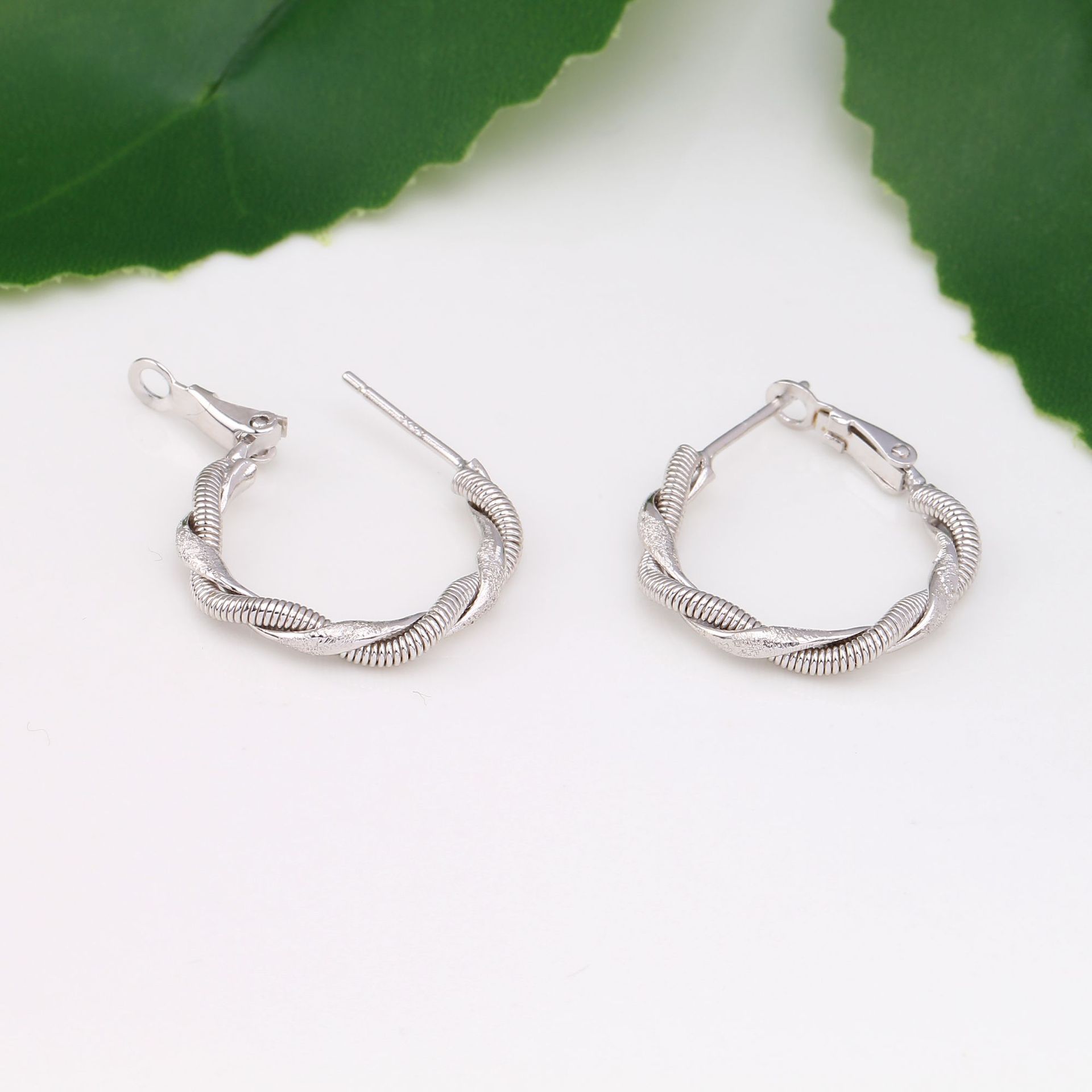 1 Pair Basic Round Plating Sterling Silver Earrings display picture 12