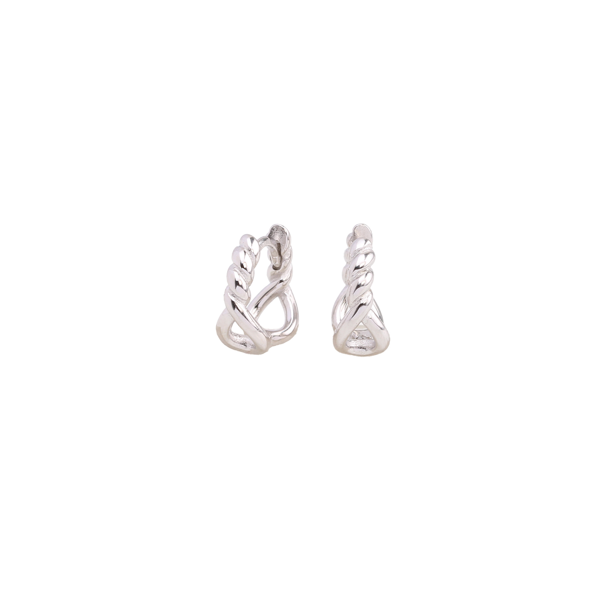 1 Paire Style Simple Rond Placage Argent Sterling Des Boucles D'oreilles display picture 3