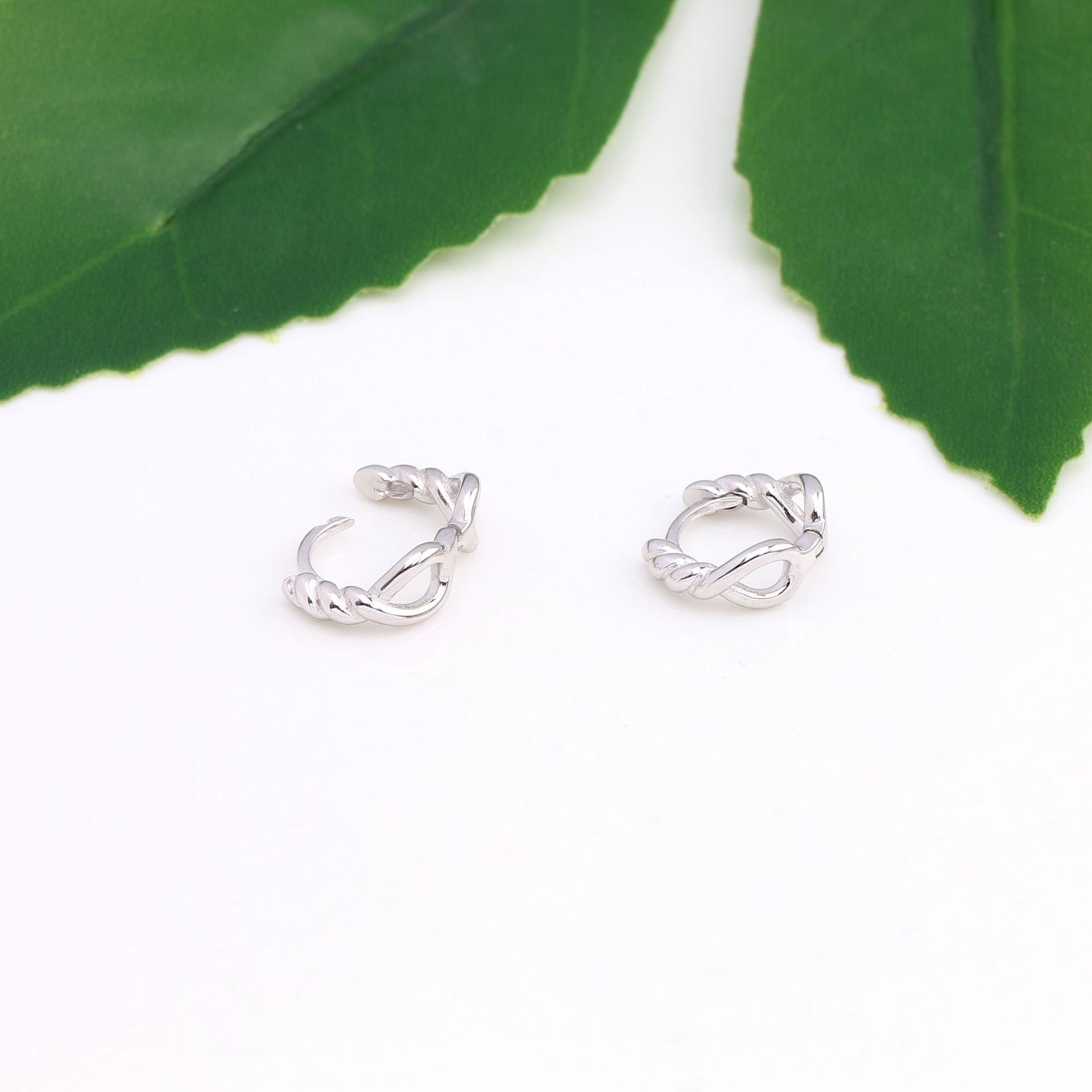 1 Pair Simple Style Round Plating Sterling Silver Earrings display picture 12