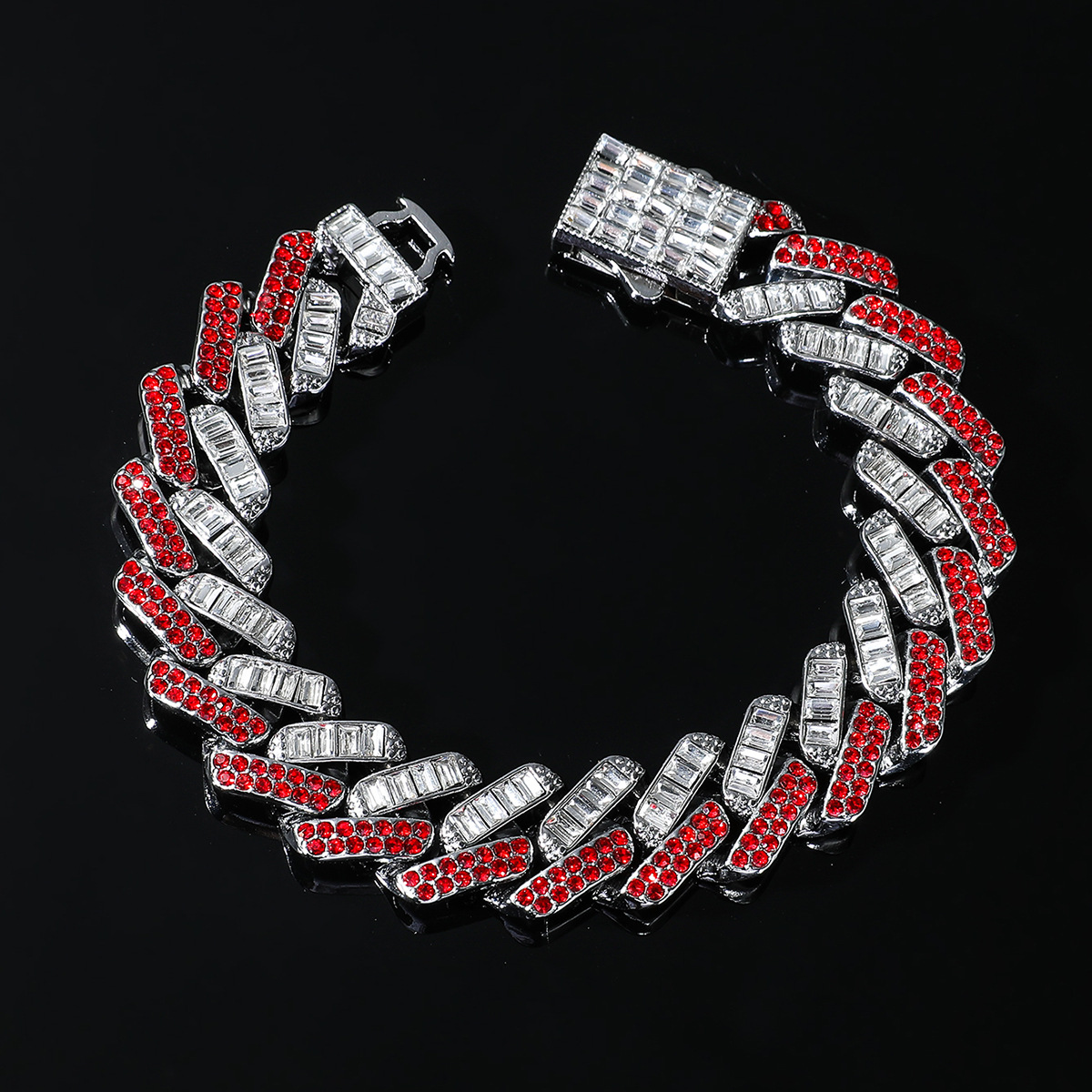 Hip-hop Streetwear Geometric Alloy Inlay Zircon Men's Bracelets display picture 7